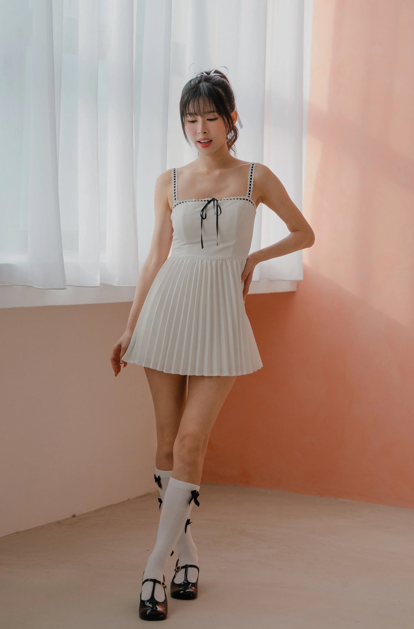NICOLECHANGMIN x LIKKA Colette Romper Dress in White