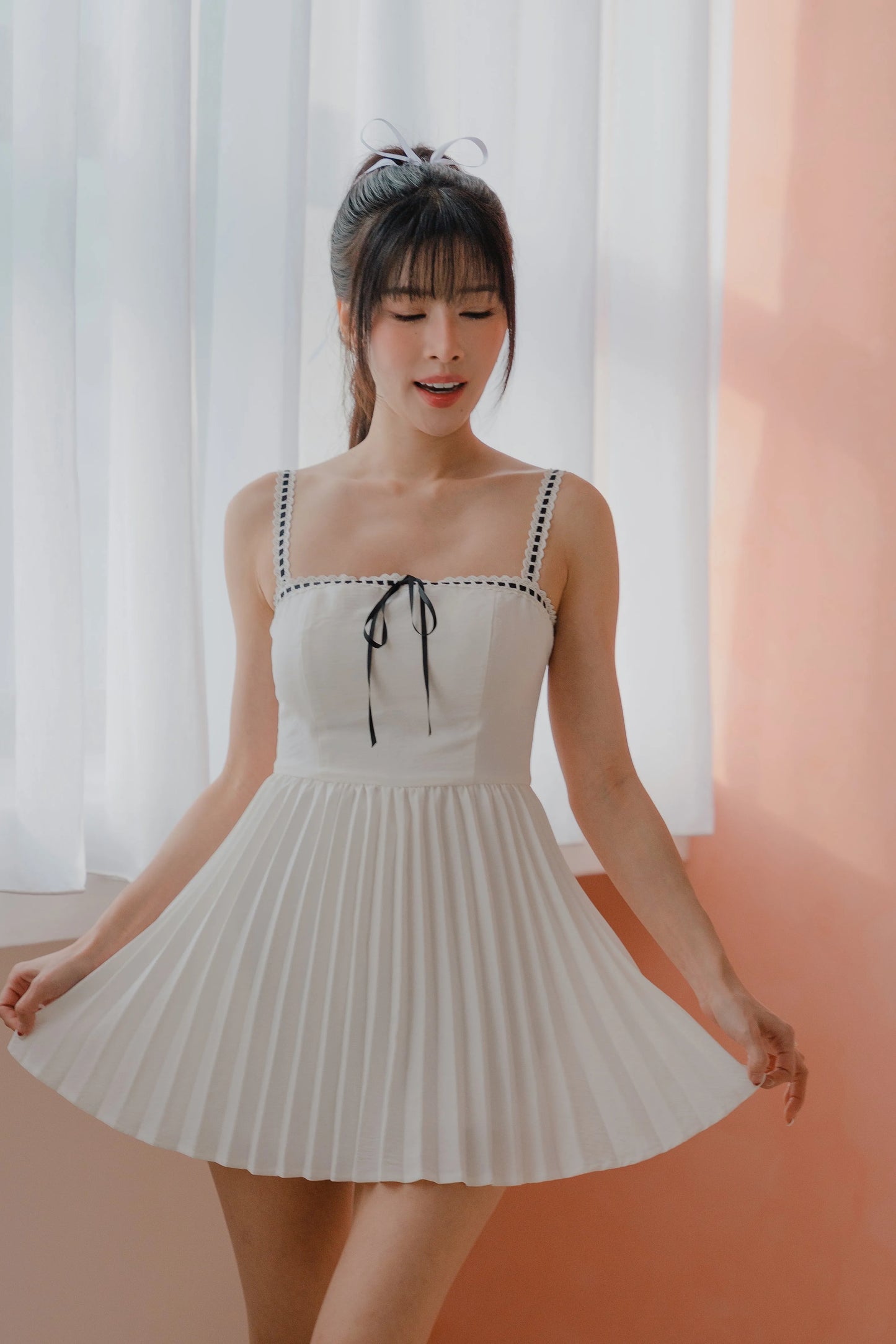 NICOLECHANGMIN x LIKKA Colette Romper Dress in White