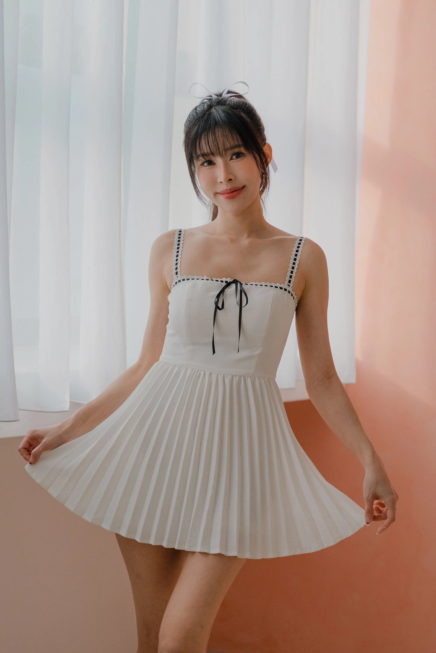 NICOLECHANGMIN x LIKKA Colette Romper Dress in White
