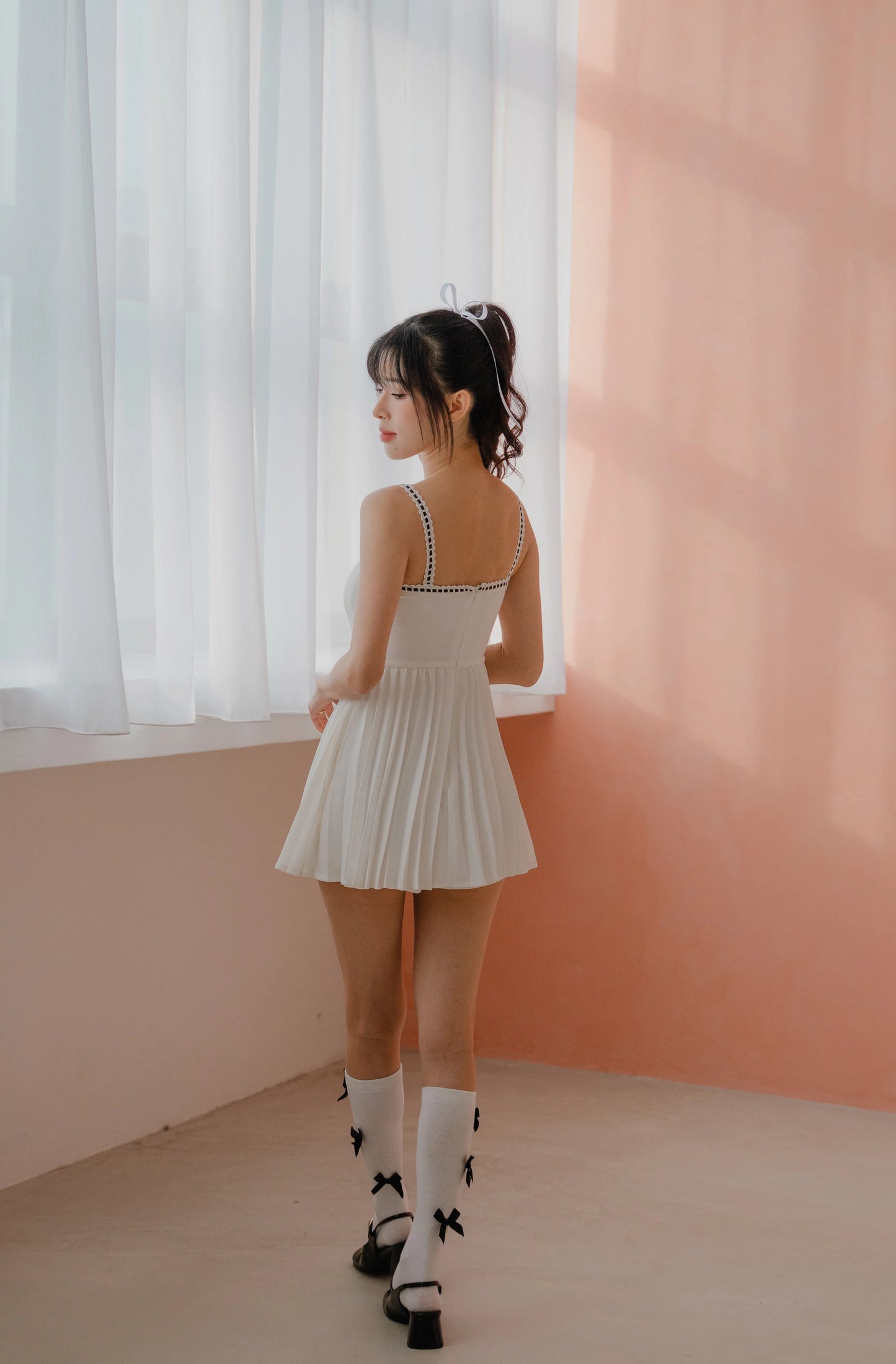 NICOLECHANGMIN x LIKKA Colette Romper Dress in White