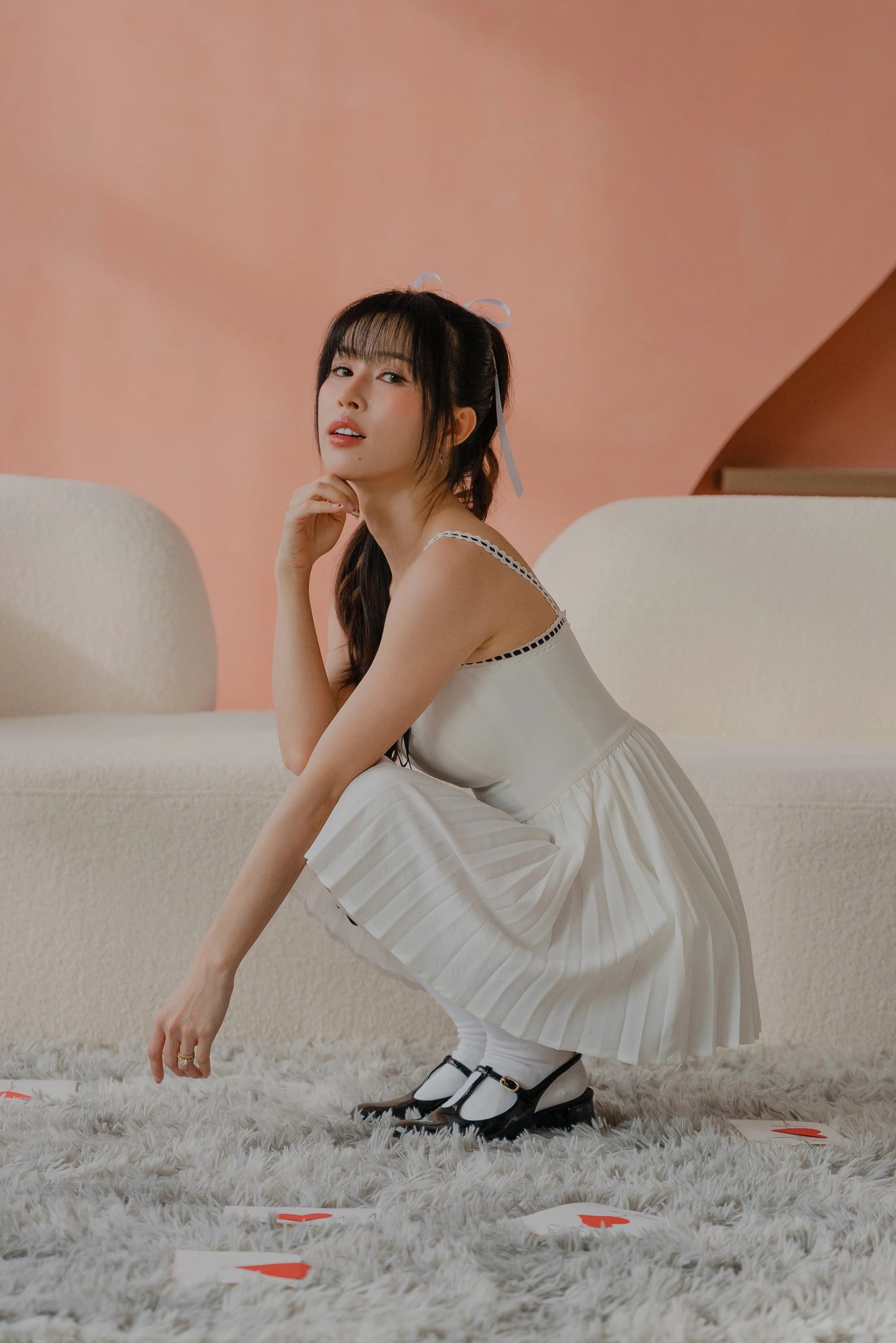 NICOLECHANGMIN x LIKKA Colette Romper Dress in White