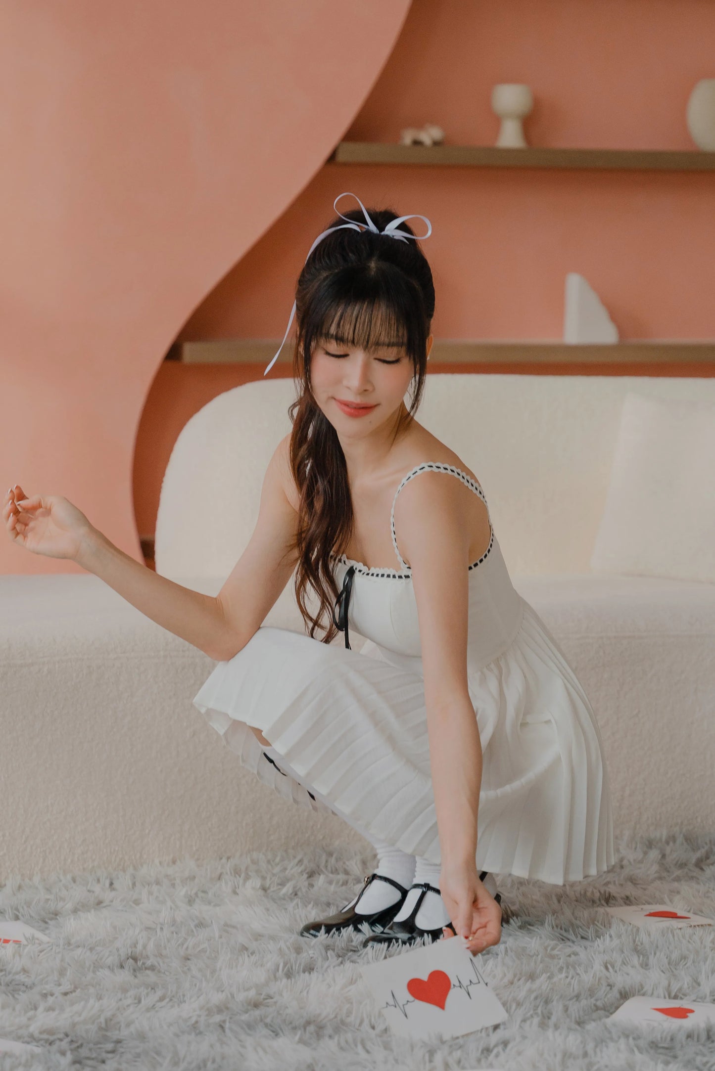NICOLECHANGMIN x LIKKA Colette Romper Dress in White