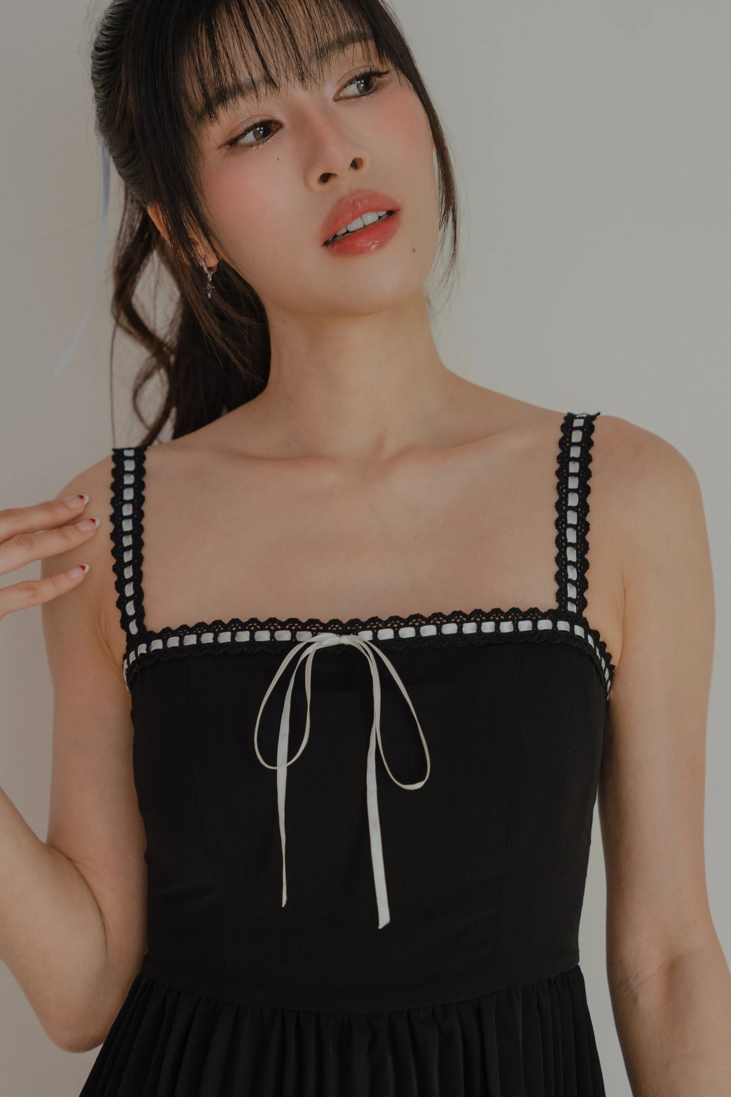 NICOLECHANGMIN x LIKKA Colette Romper Dress in Black