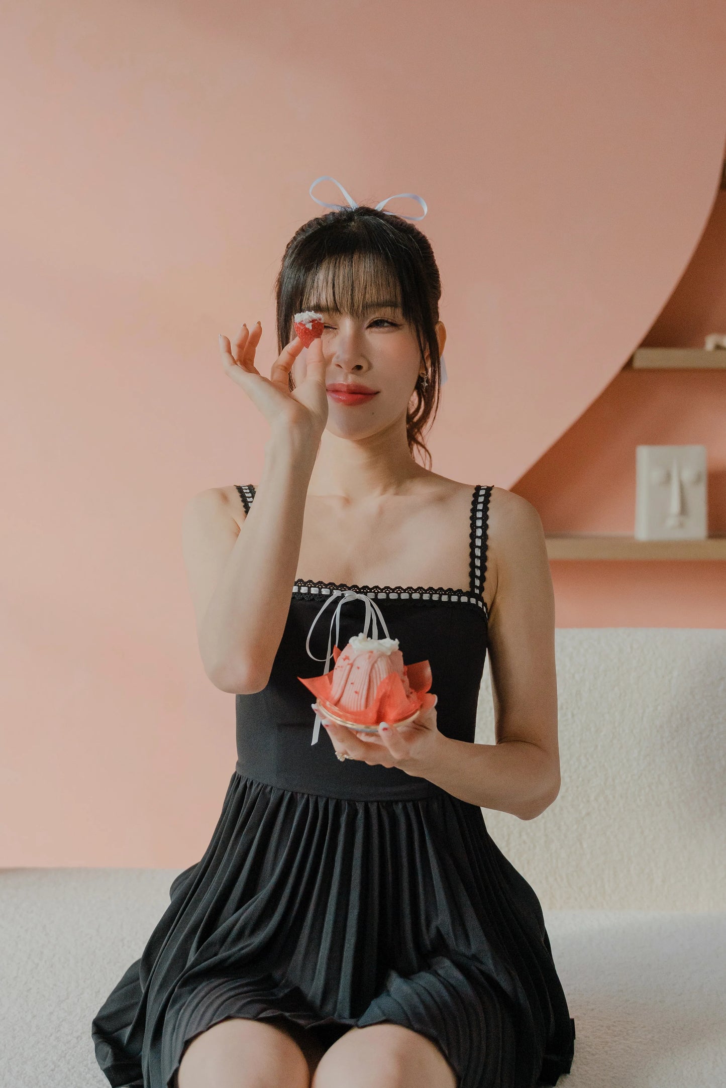 NICOLECHANGMIN x LIKKA Colette Romper Dress in Black