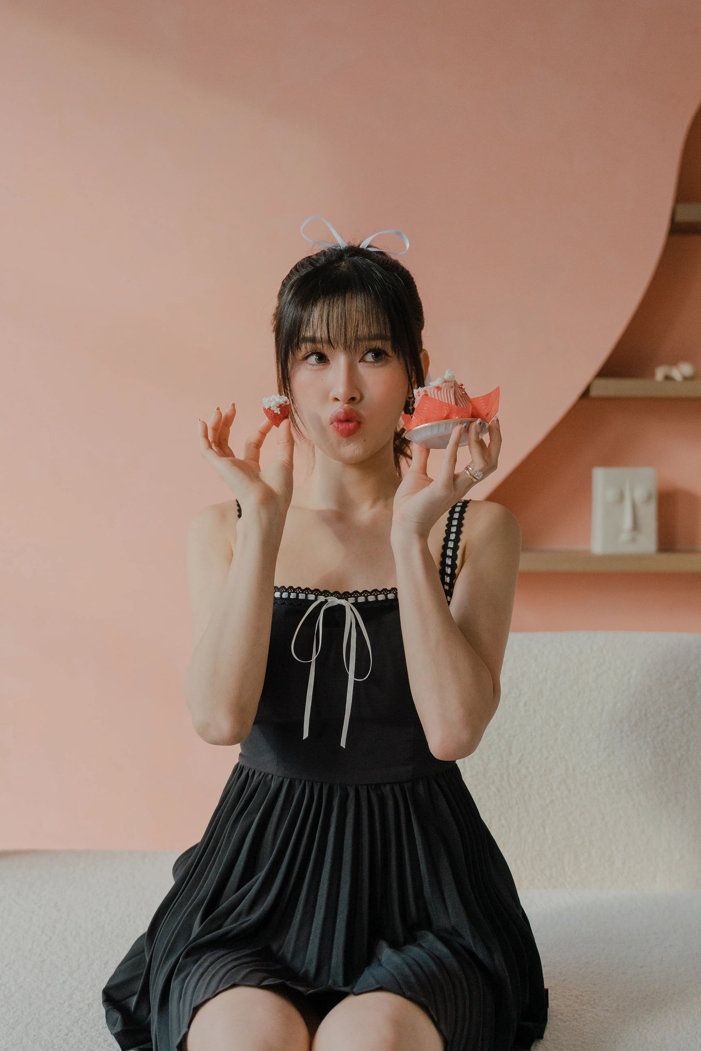 NICOLECHANGMIN x LIKKA Colette Romper Dress in Black