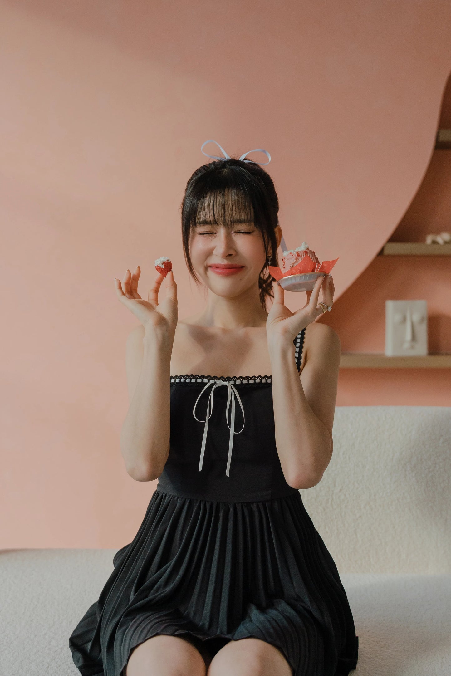 NICOLECHANGMIN x LIKKA Colette Romper Dress in Black