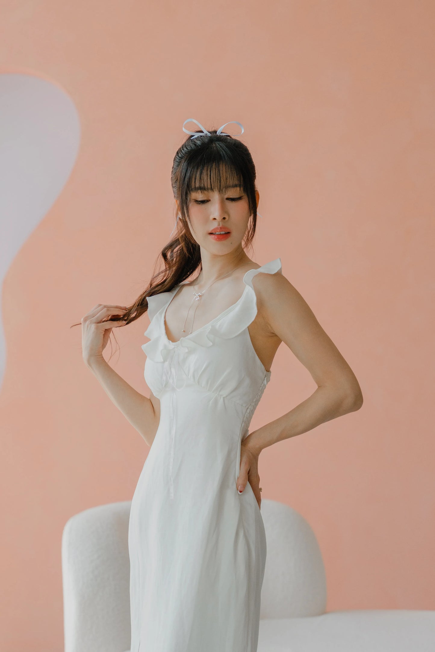 NICOLECHANGMIN x LIKKA Delphine Dress in White
