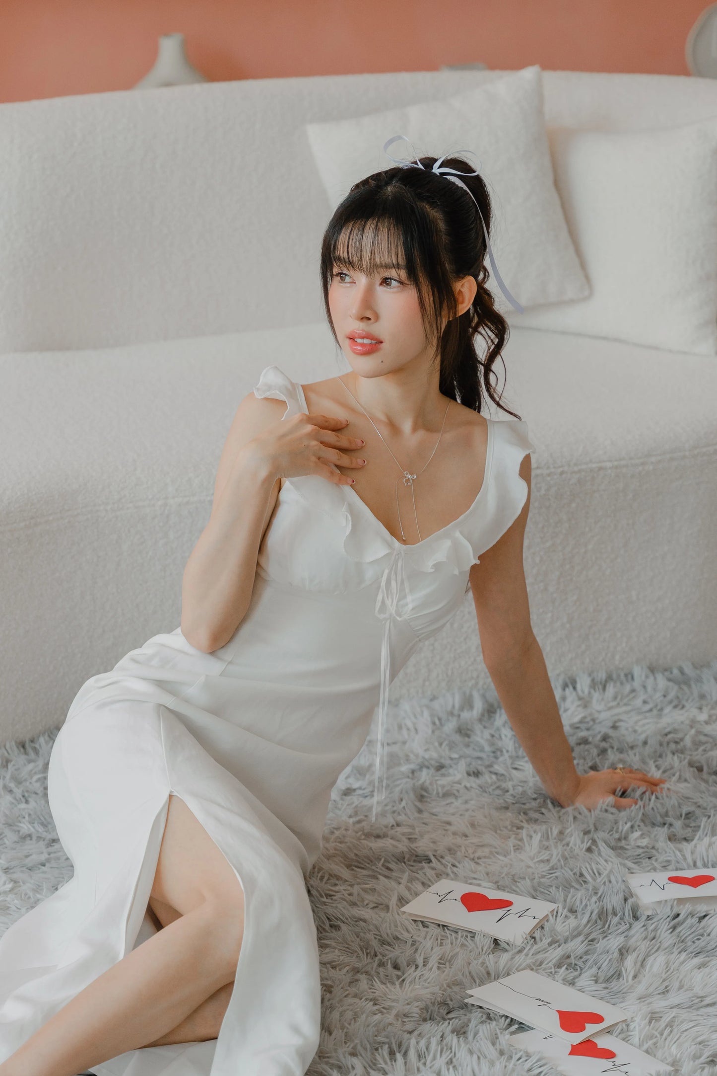 NICOLECHANGMIN x LIKKA Delphine Dress in White