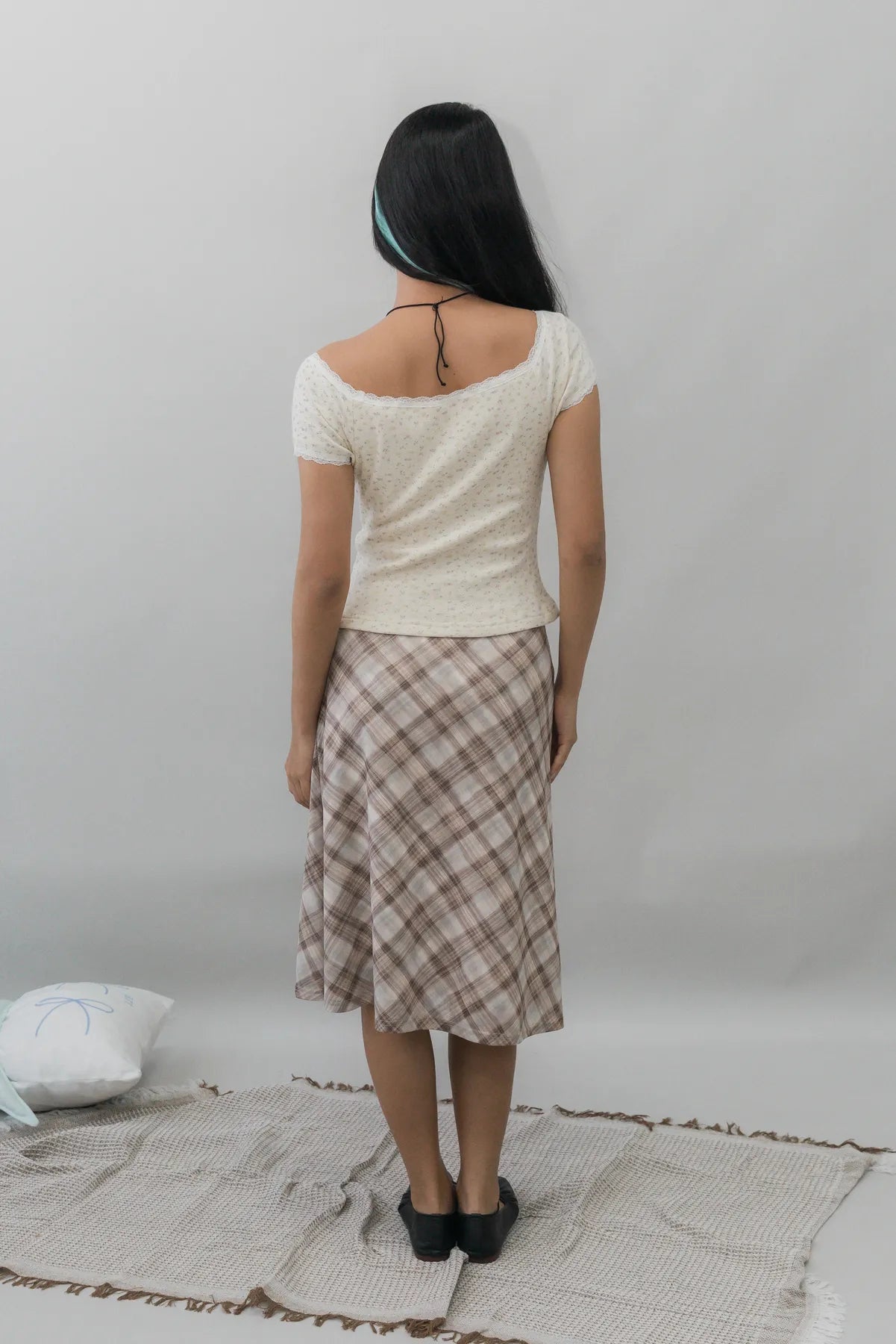 Valerie Pointelle Off Shoulder Short Sleeve Top