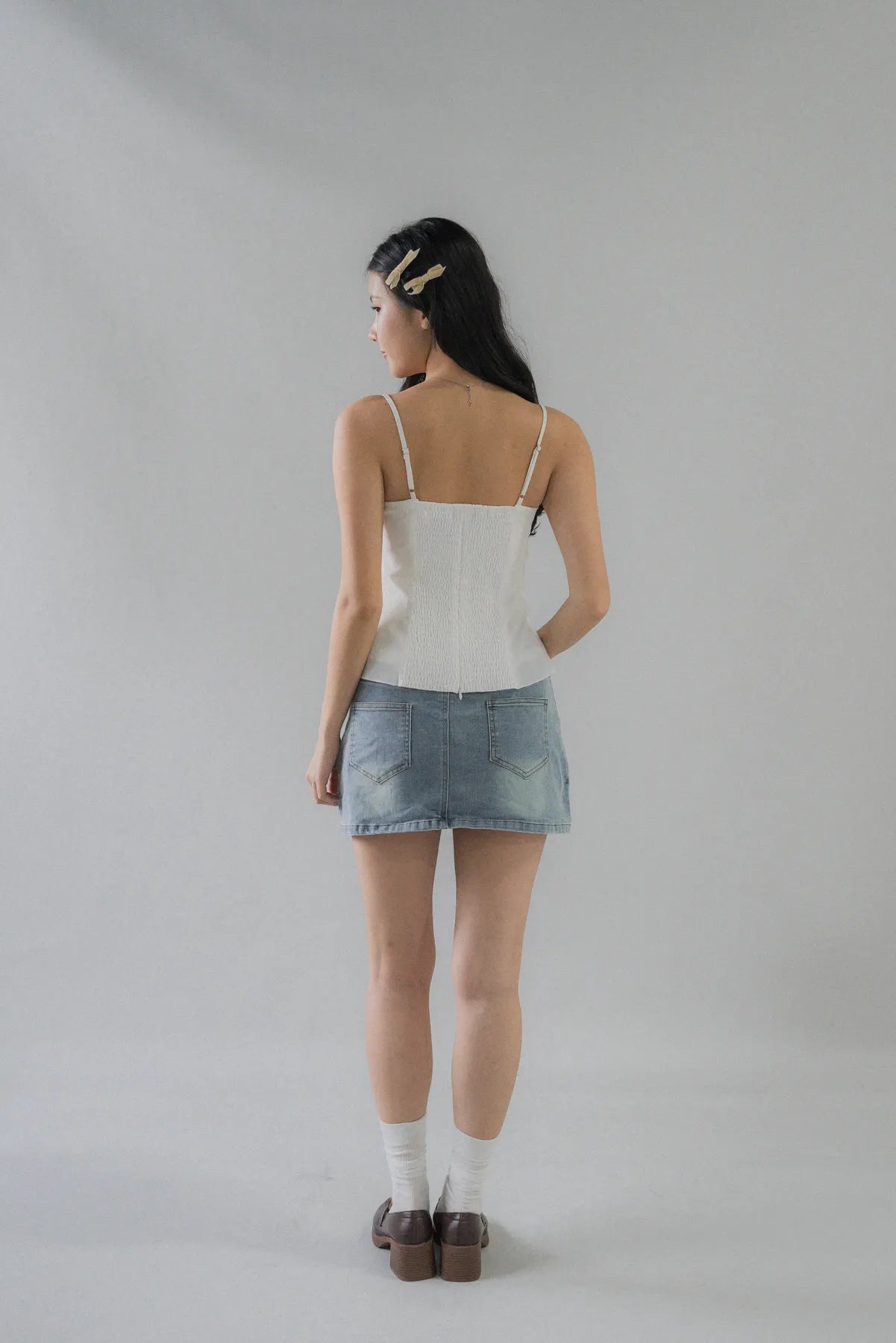 Christine Lace Ribbon Padded Tank Top