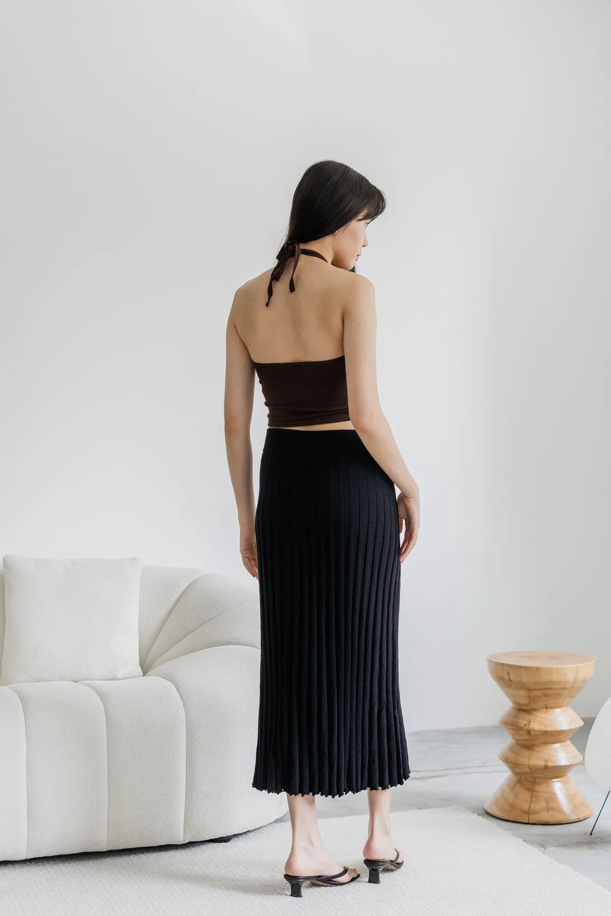 Blair Knitted Pleat Long Skirt