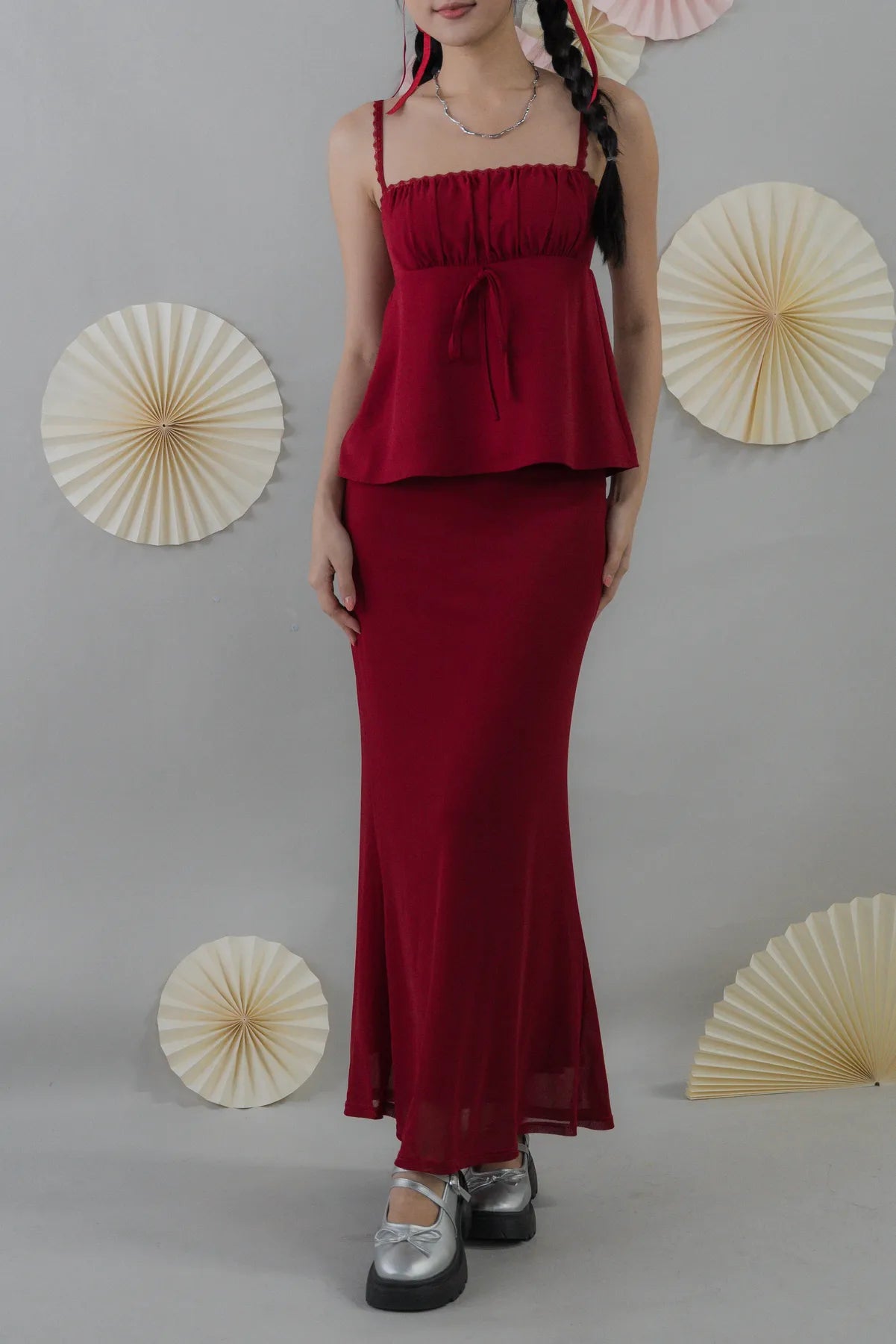 Bradley Fishtail Maxi Soft Mesh Skirt