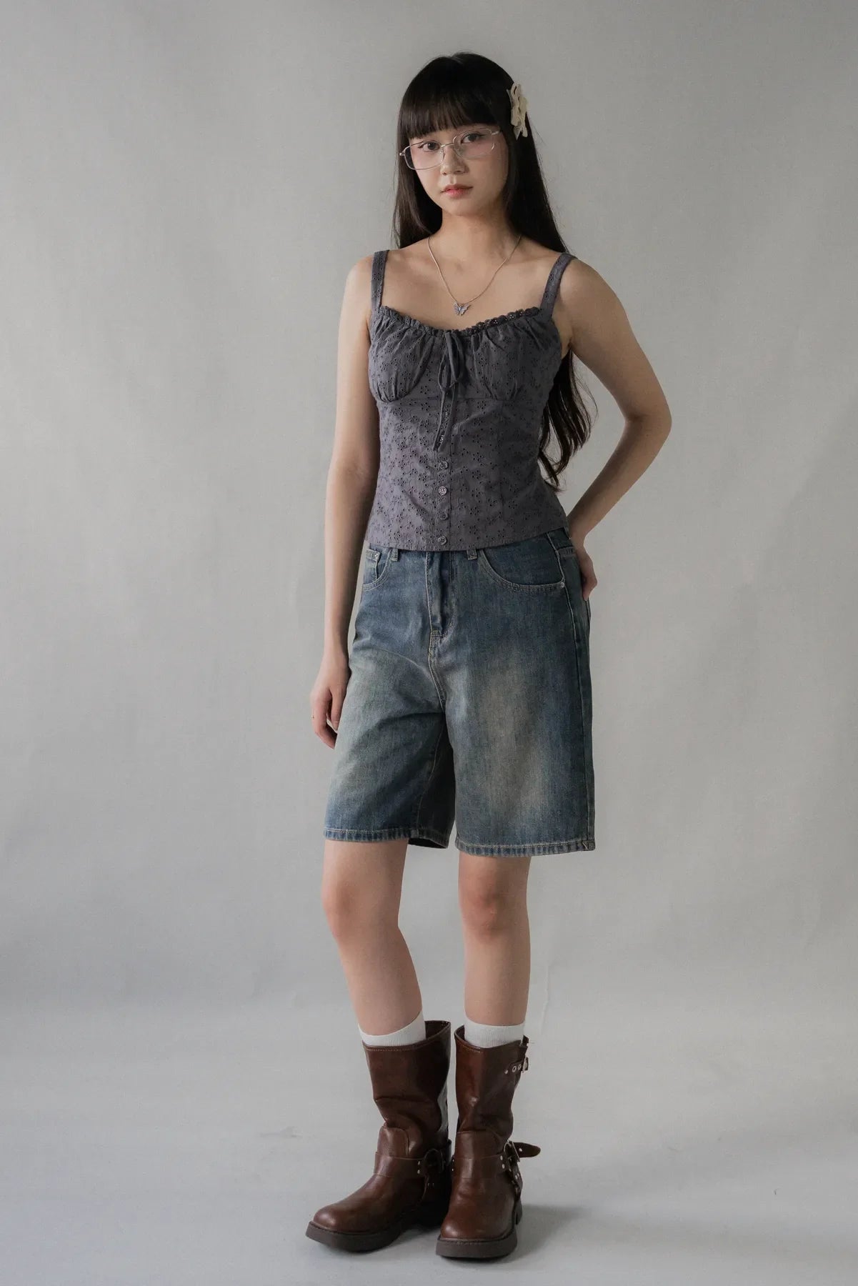 Sarah Straight Cut Denim Jorts