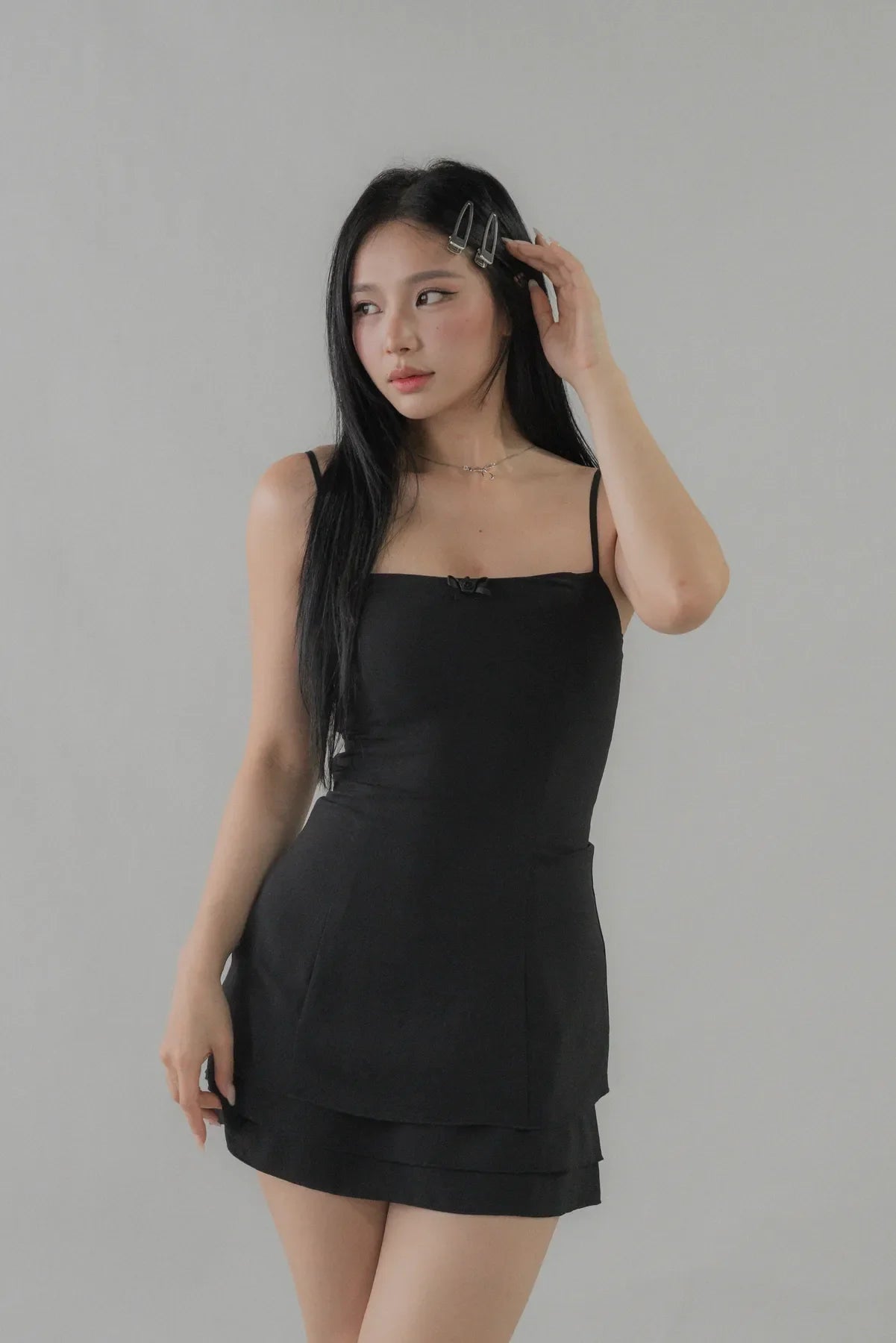 Bernadette Tiered Hem Padded Mini Dress