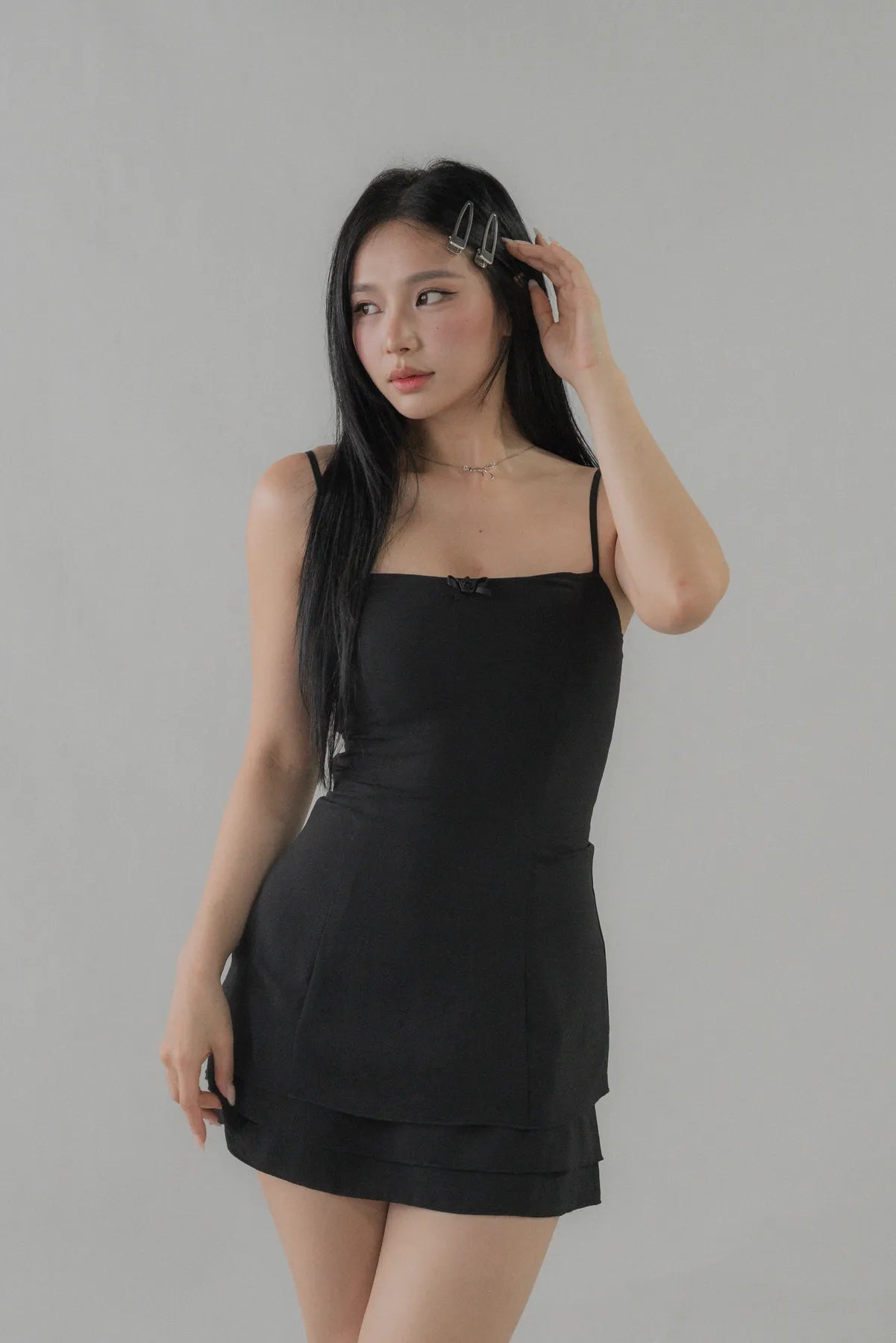 Bernadette Tiered Hem Padded Mini Dress