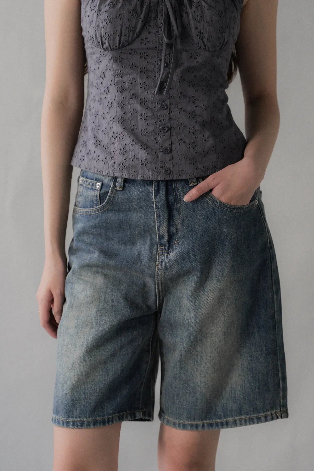 Sarah Straight Cut Denim Jorts