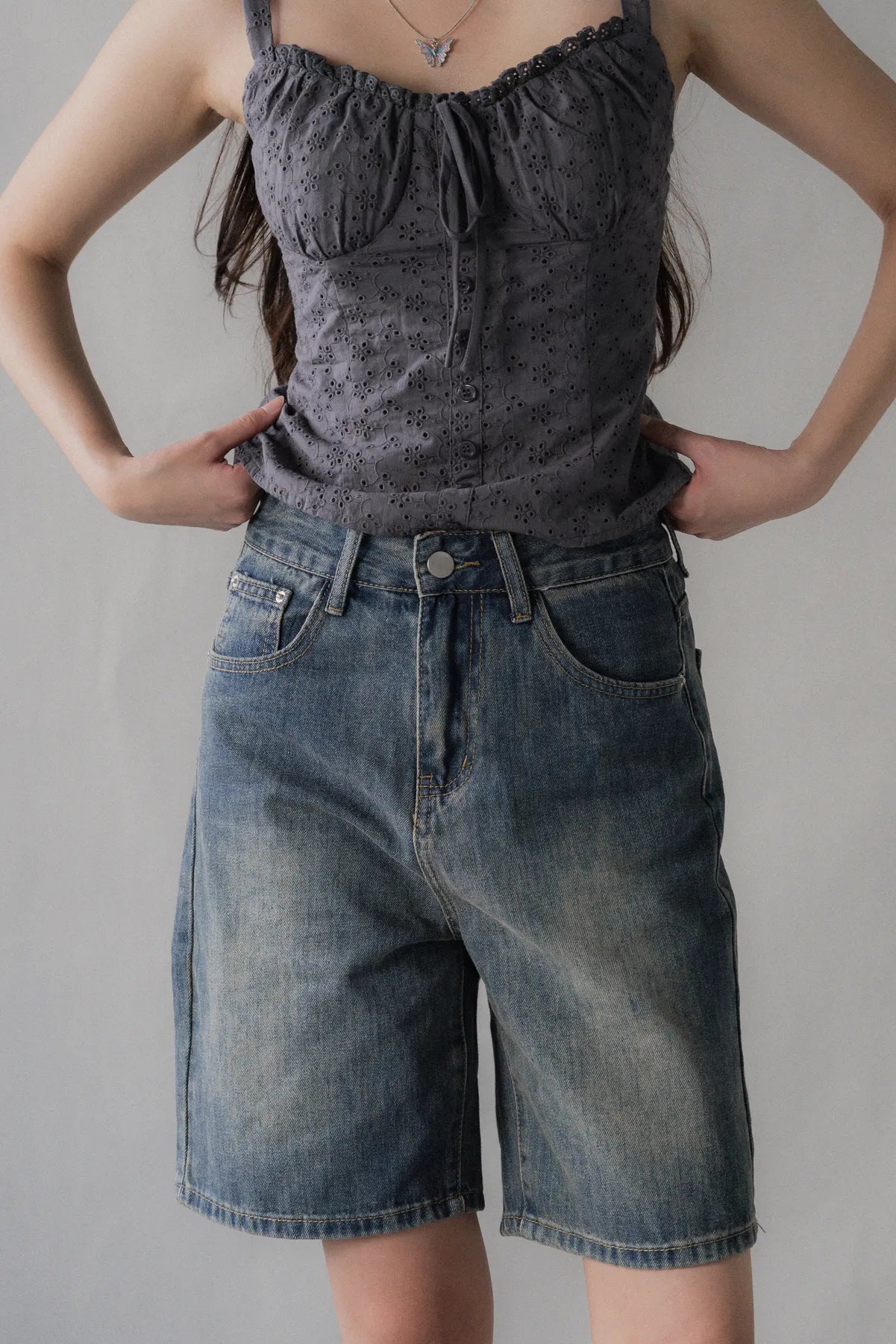 Sarah Straight Cut Denim Jorts