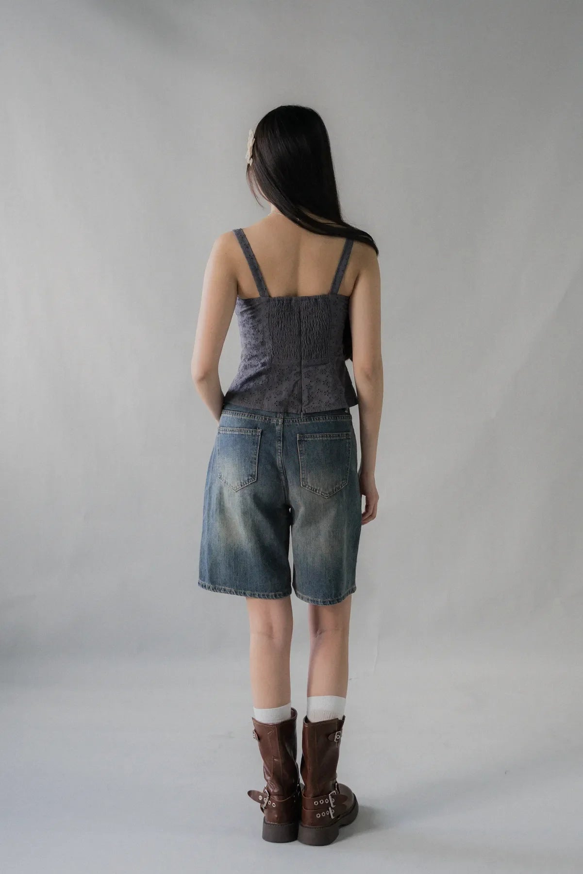 Sarah Straight Cut Denim Jorts