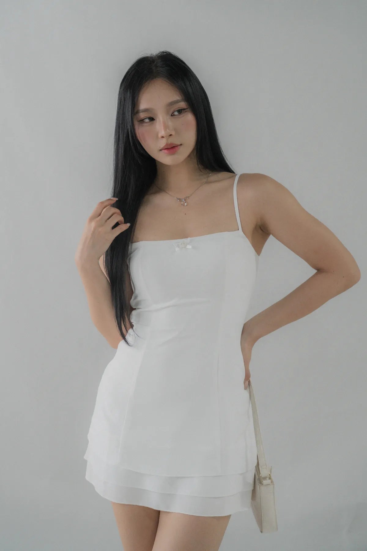 Bernadette Tiered Hem Padded Mini Dress