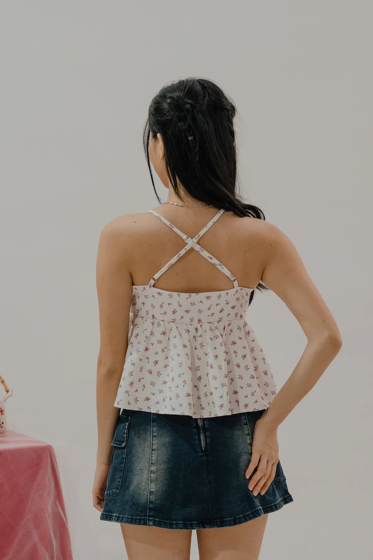 Peony Babydoll Padded Top in Wildflower