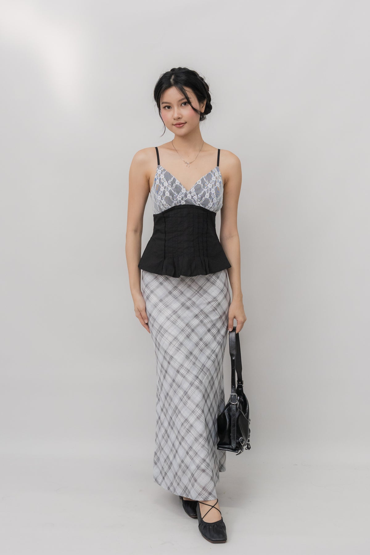 Ines Lace Padded Pintuck Top
