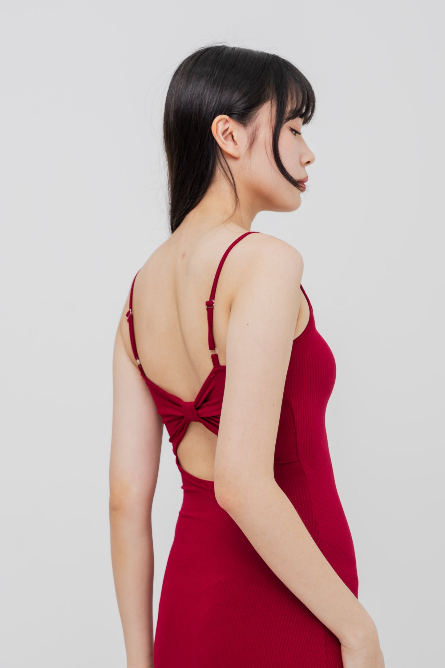 Ivy Twist-Back Ribbed Dress