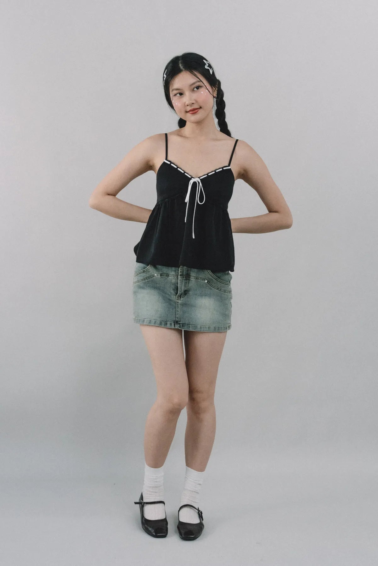 Polly Contrast Trim Padded Sleeveless Top