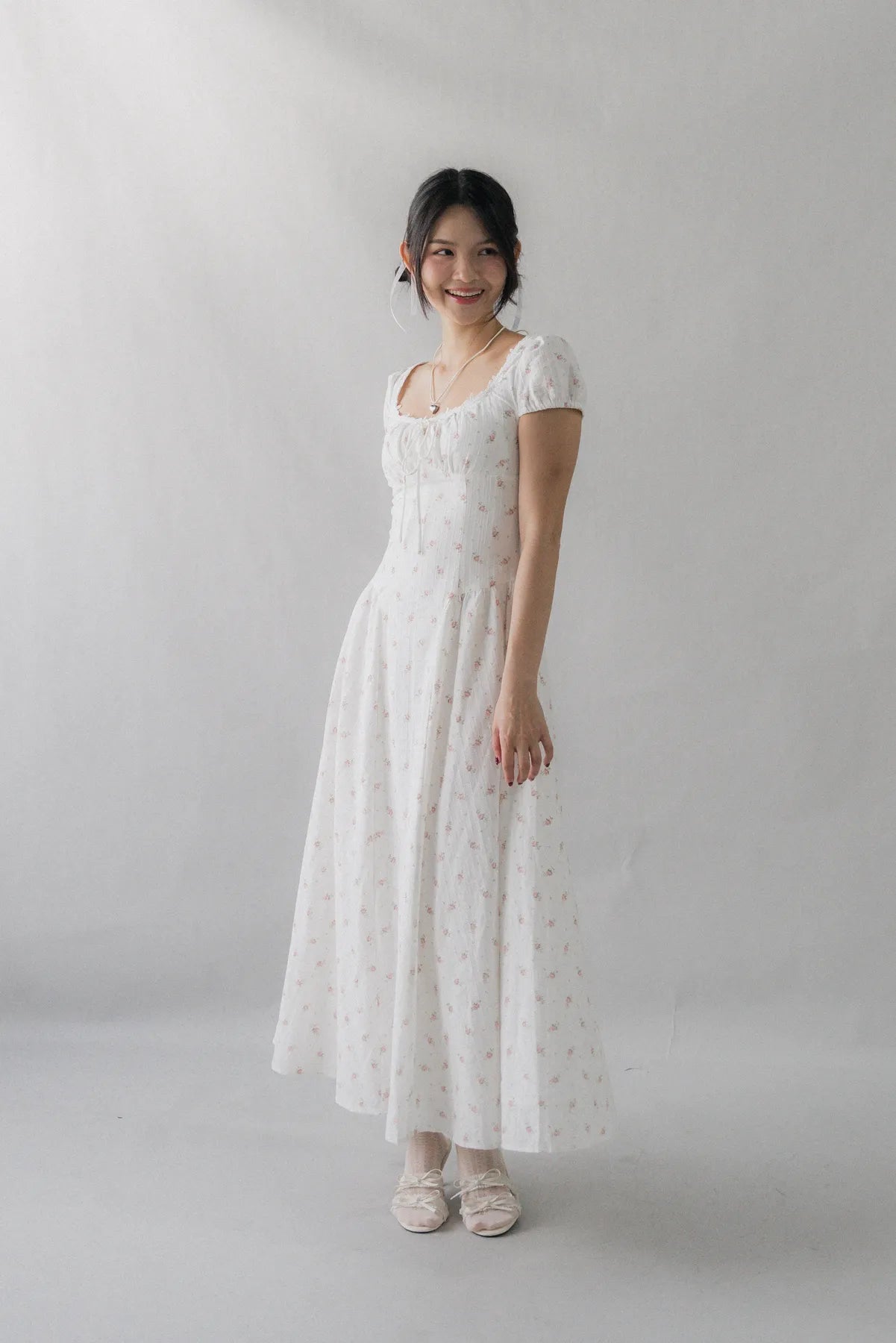 sachin and babi light blue dress Kaycee Drop Waist Maxi Dress White main image 1