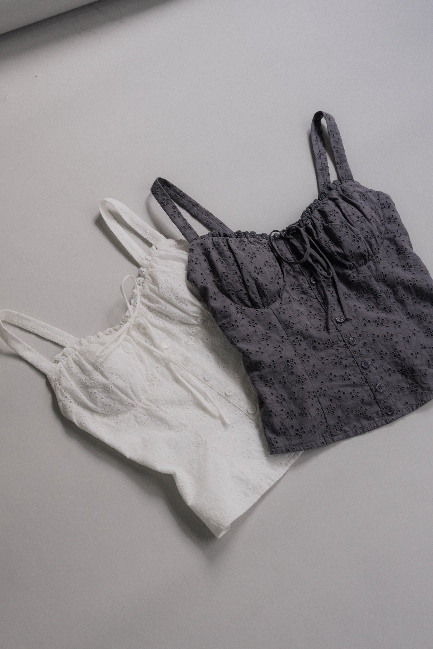 Sheralyn Eyelet Lace Trim Tank Top