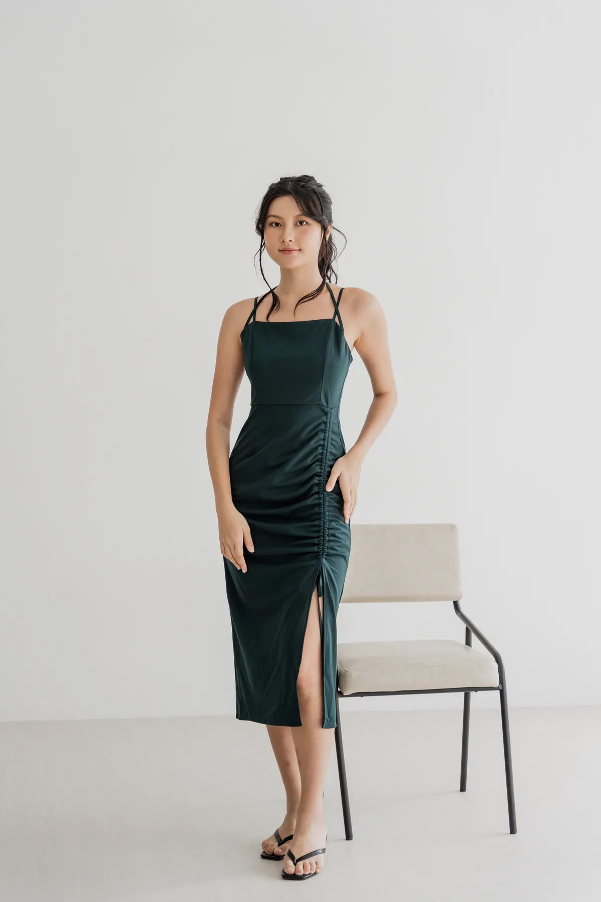Nova Strappy Ruched Dress