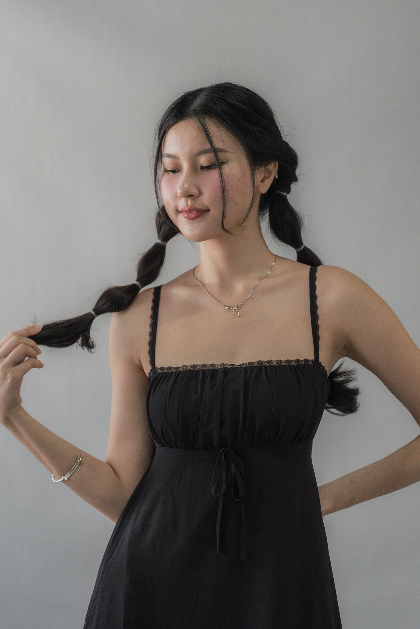 Kate Lace Trim Ribbon Padded Maxi Dress