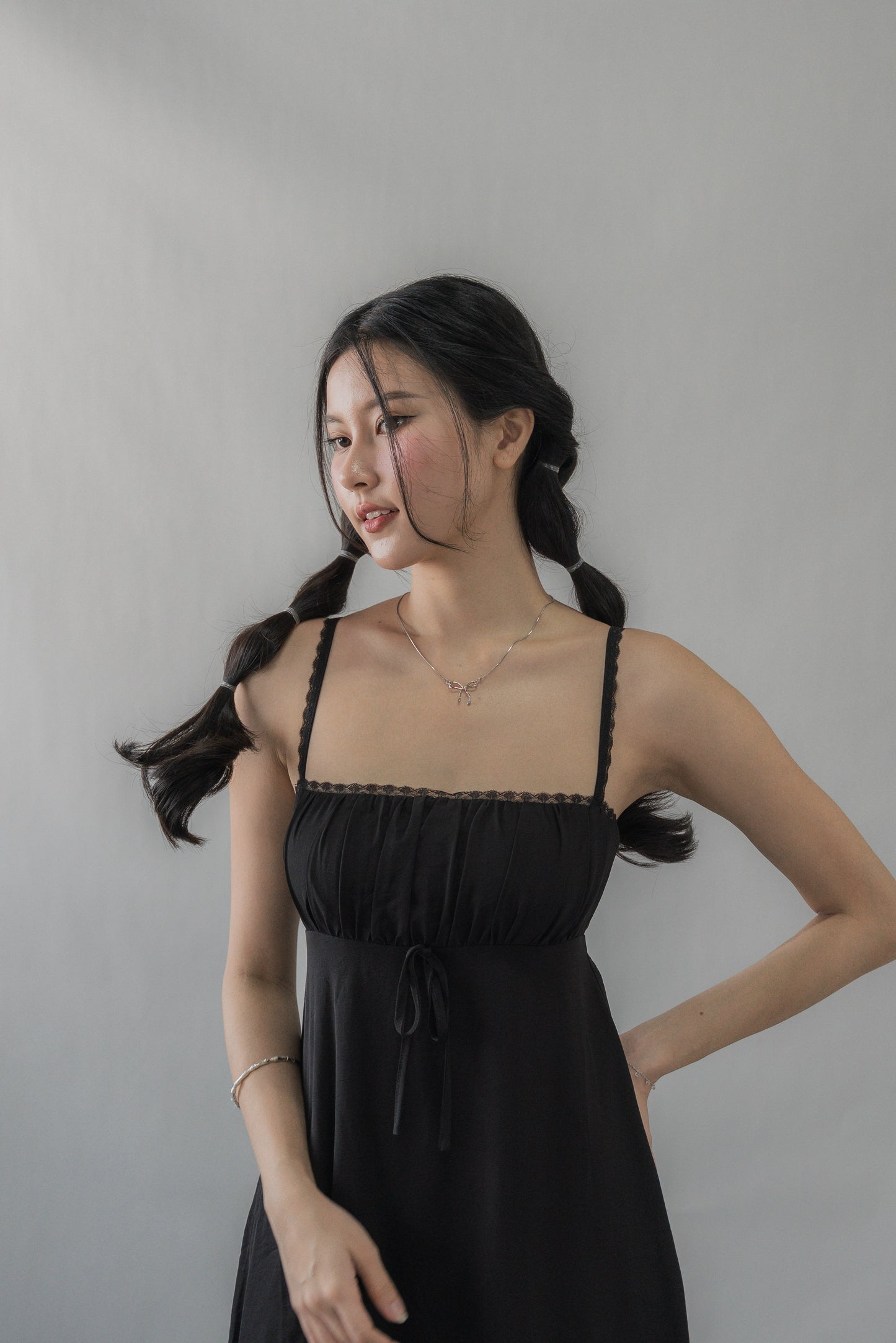 Kate Lace Trim Ribbon Padded Maxi Dress