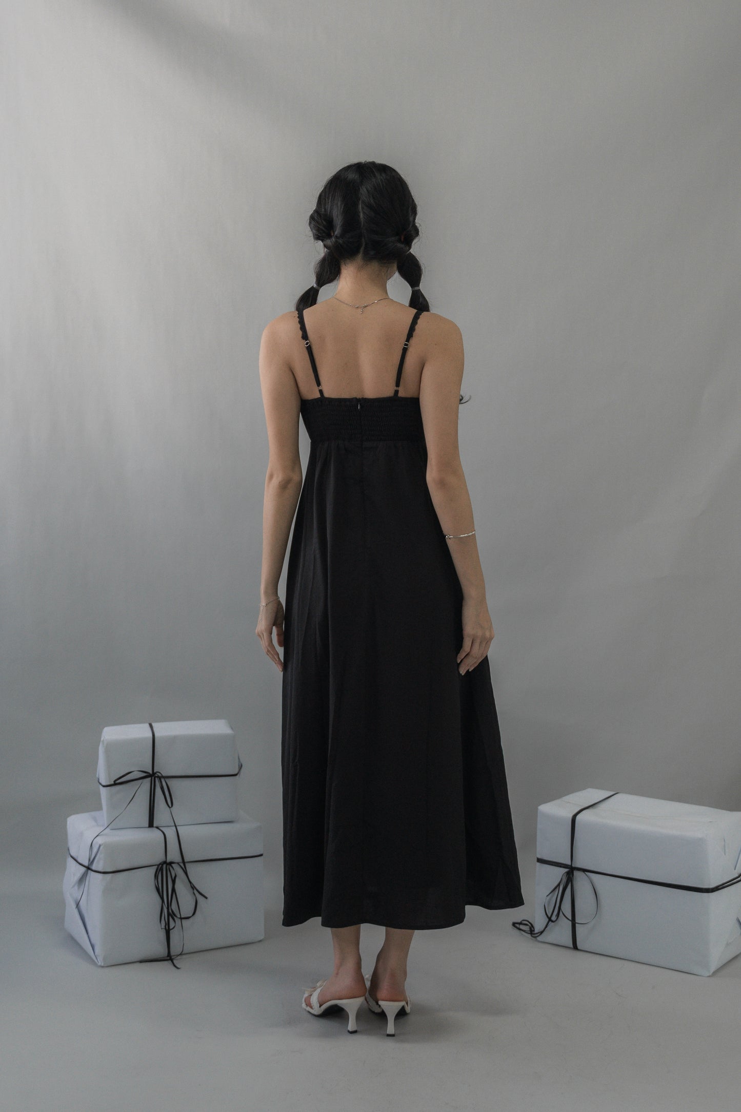 Kate Lace Trim Ribbon Padded Maxi Dress