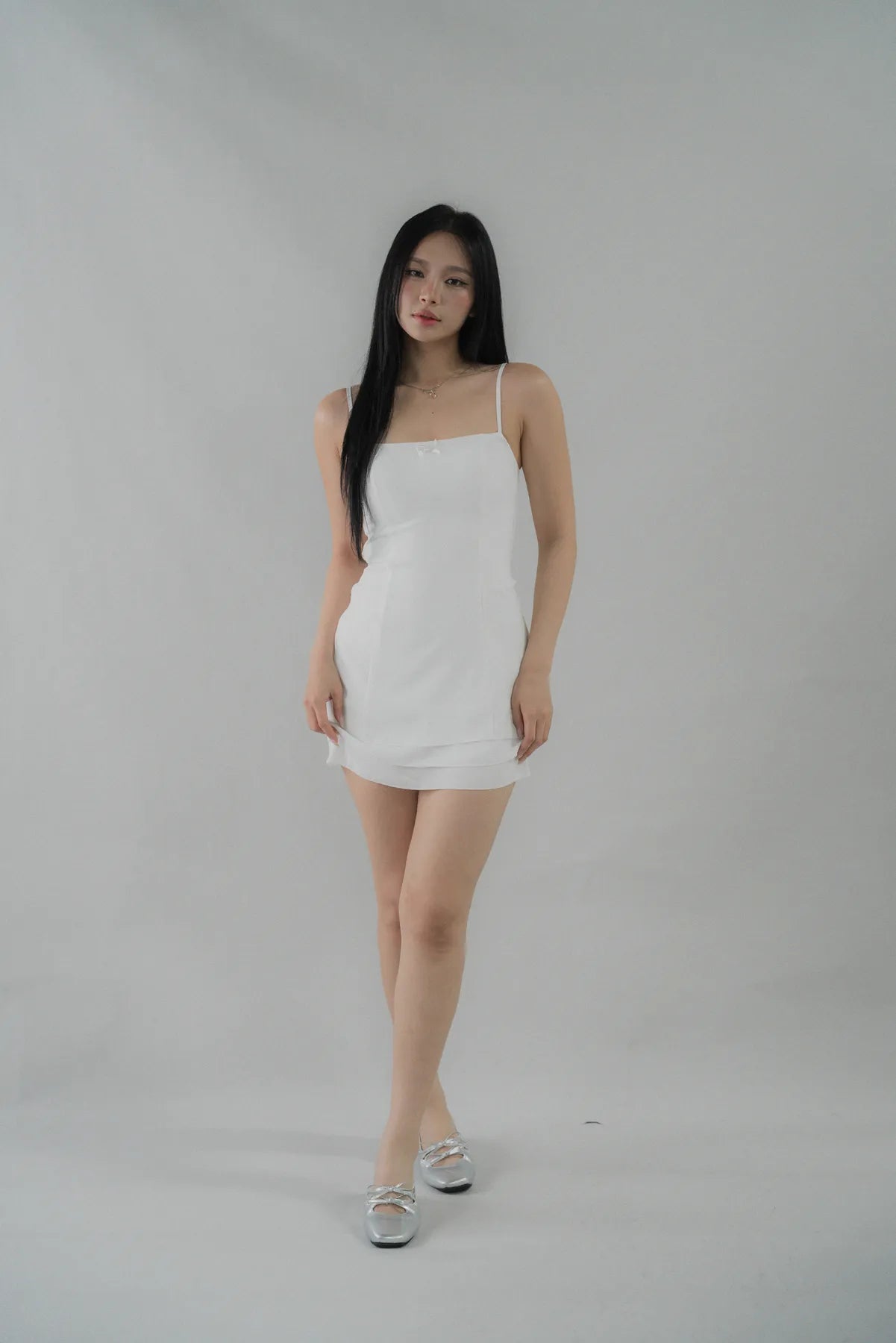 Bernadette Tiered Hem Padded Mini Dress