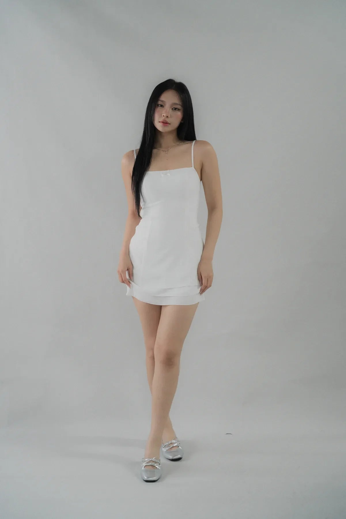 Bernadette Tiered Hem Padded Mini Dress