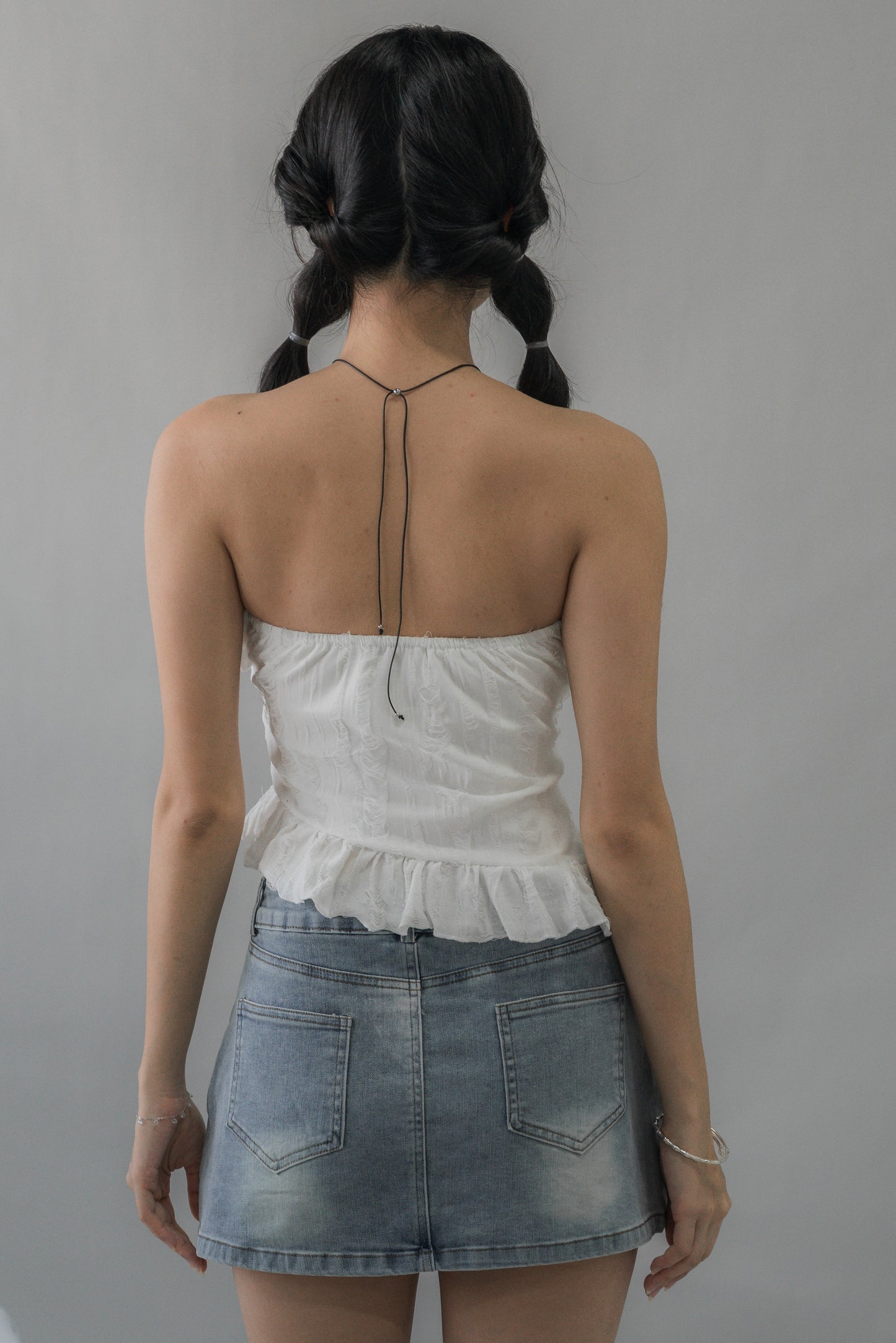 (PREORDER) Denise Distressed Padded Tube Top