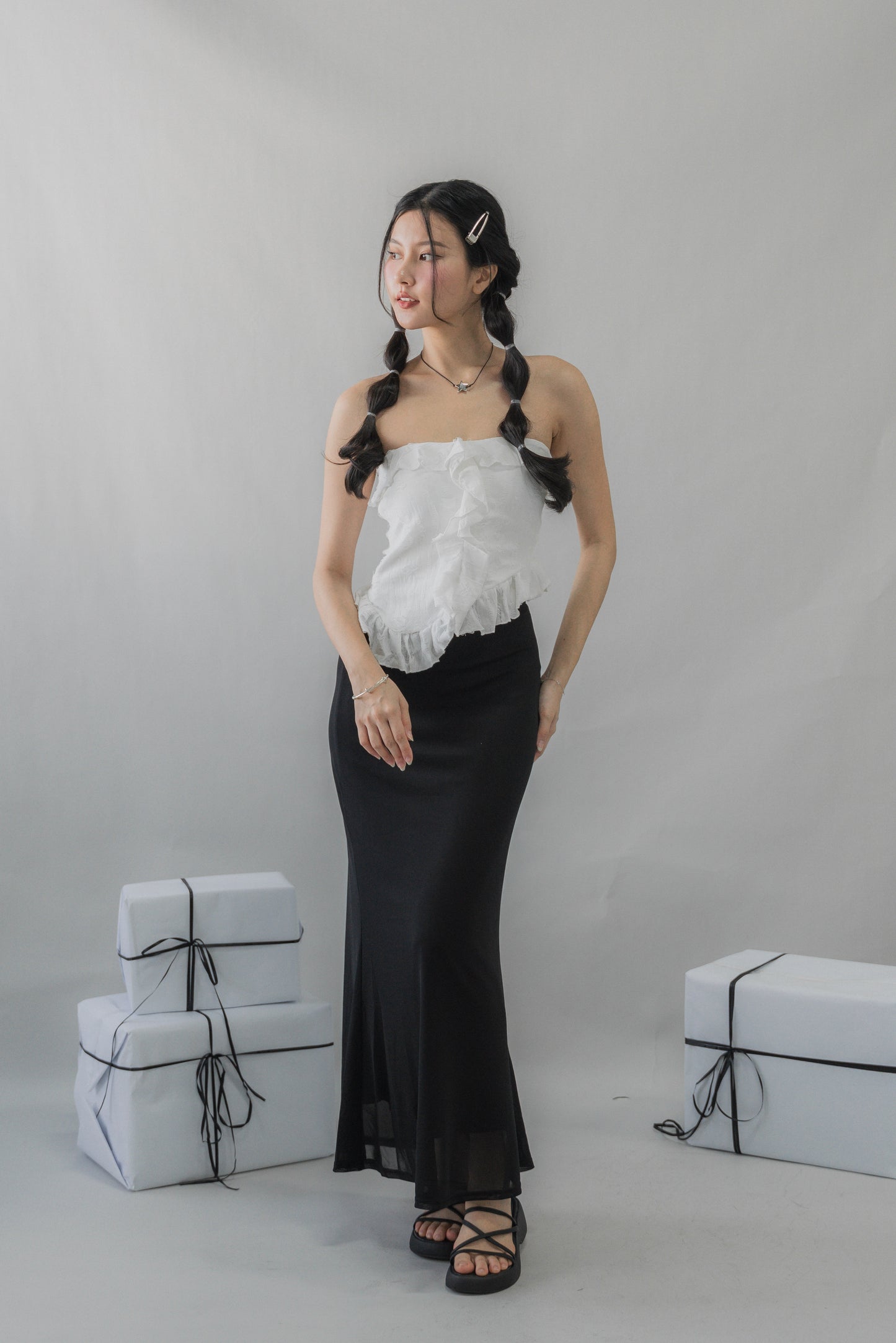 (PREORDER) Denise Distressed Padded Tube Top