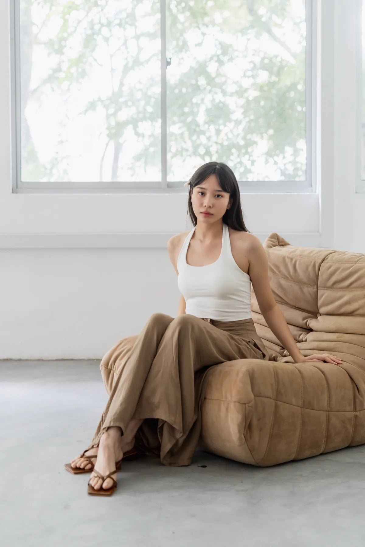 Charlise Padded Halter Self-Tie Top