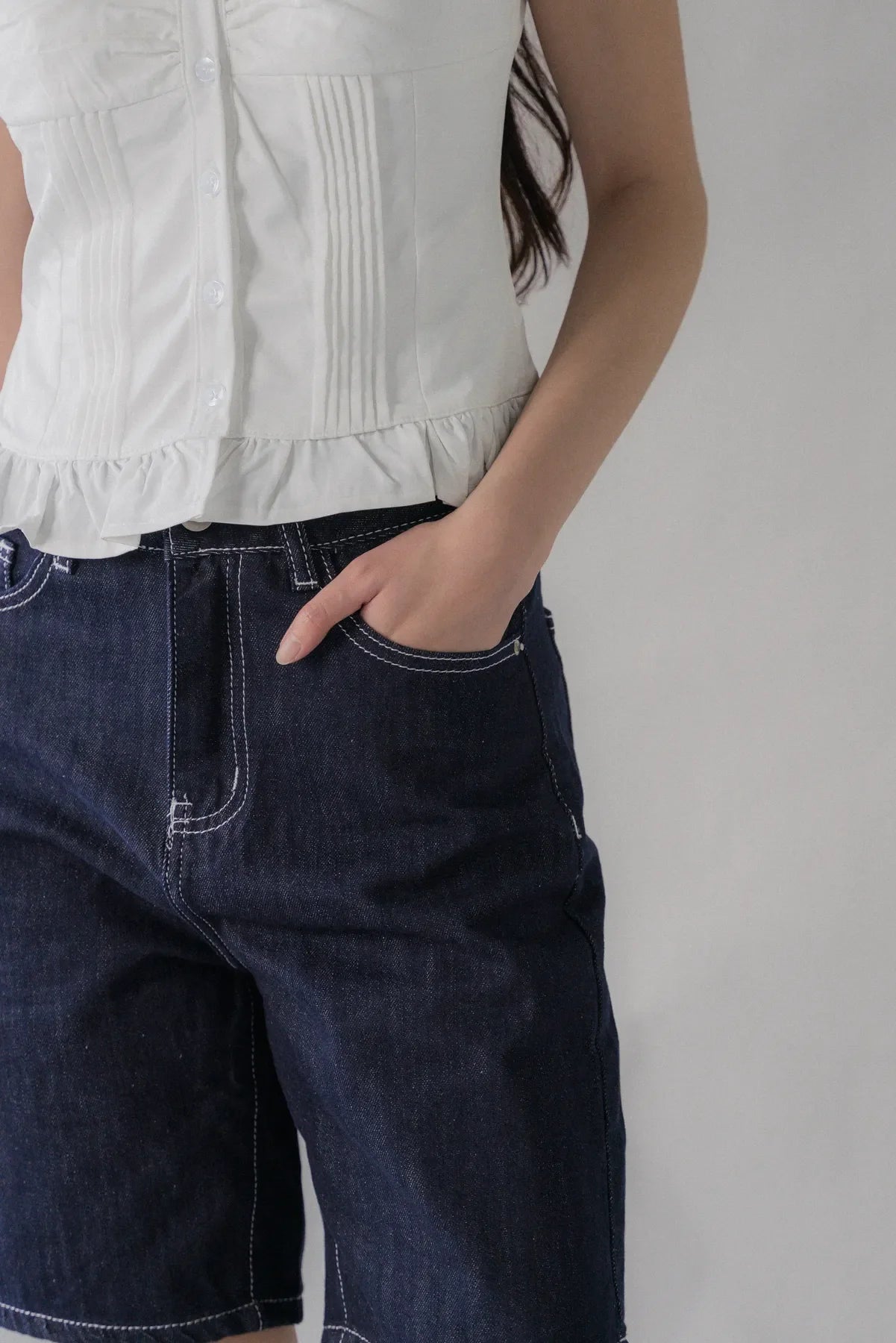 Sarah Straight Cut Denim Jorts