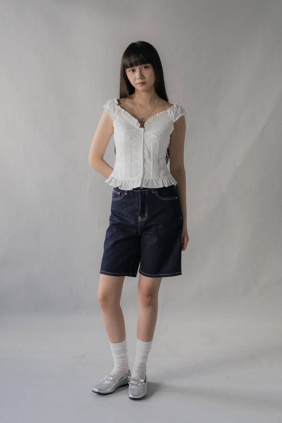 Sarah Straight Cut Denim Jorts
