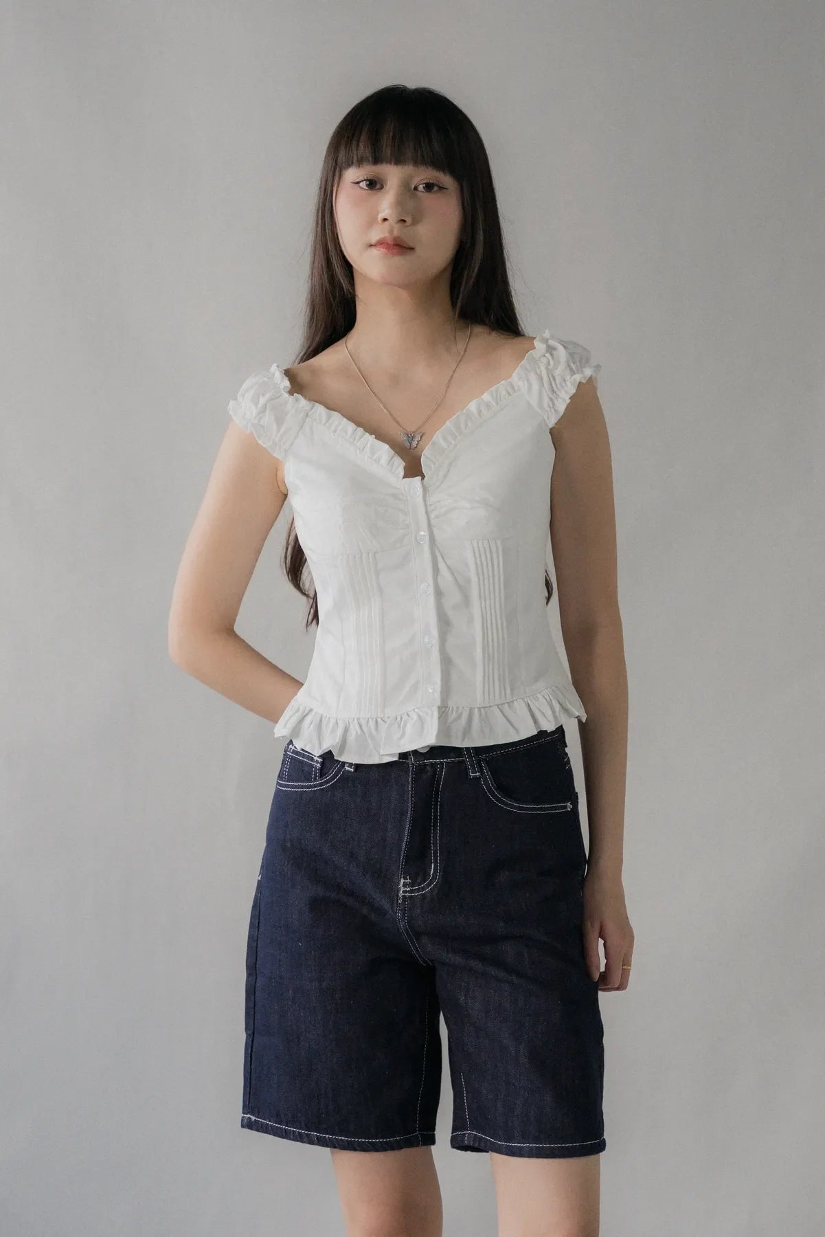 Sarah Straight Cut Denim Jorts