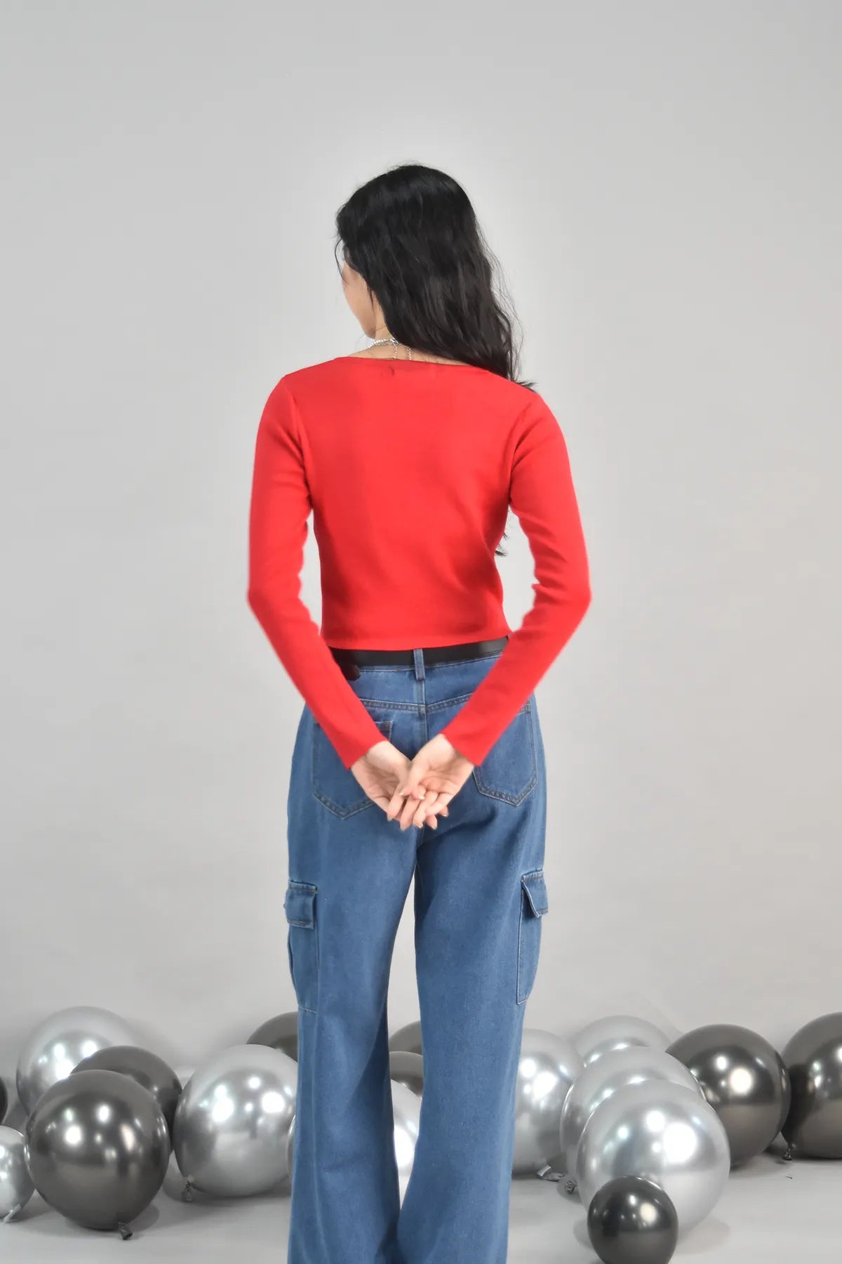 Mindy Crew Neck Floral Button Knitted Cardigan