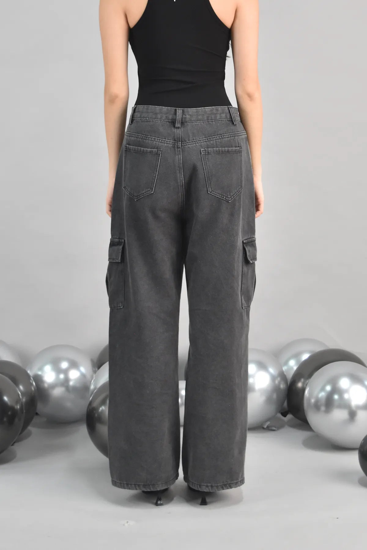 Skye Loose Fit Cargo Denim Jeans