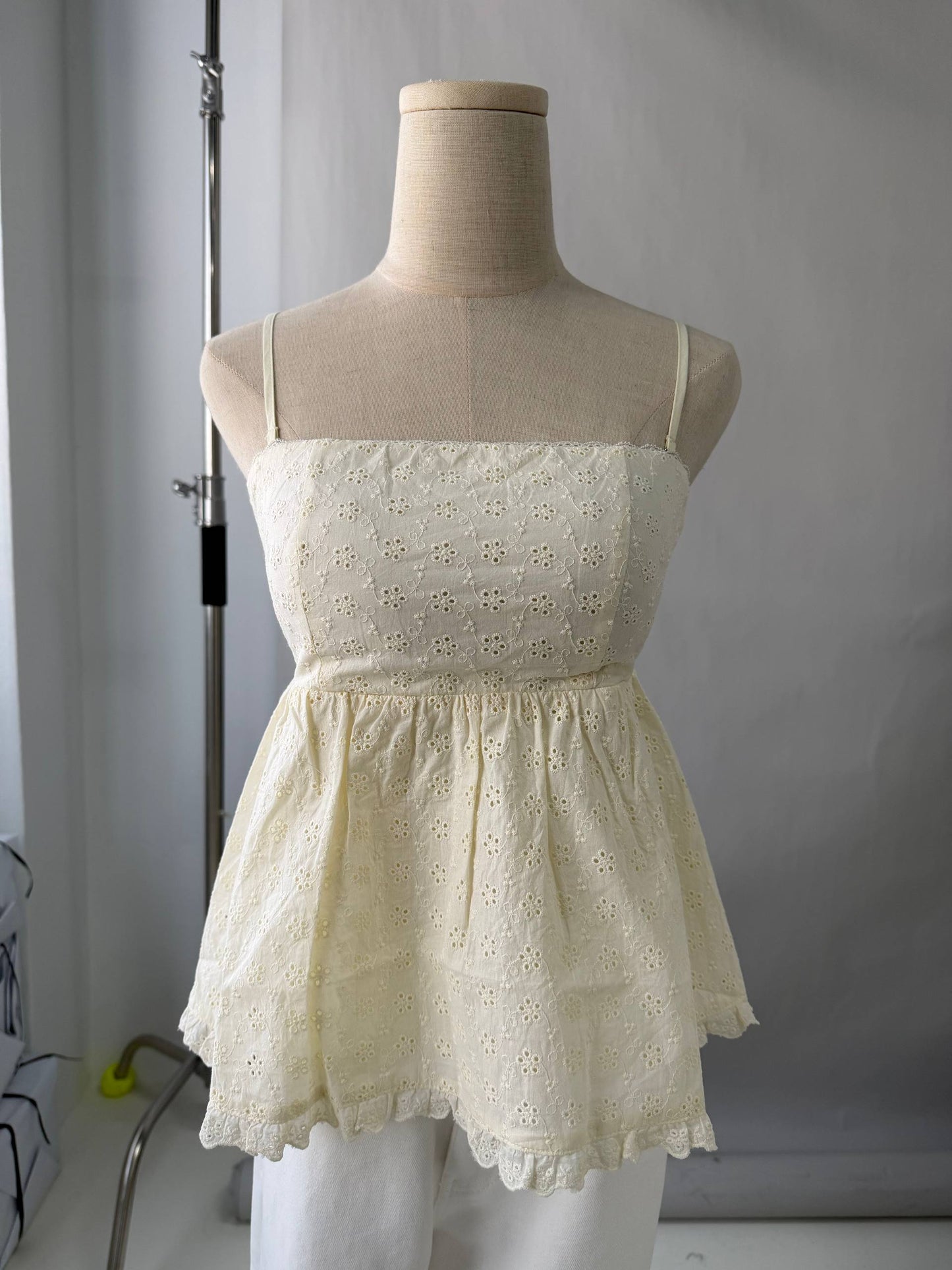 Jolyn Eyelet Babydoll Padded Top