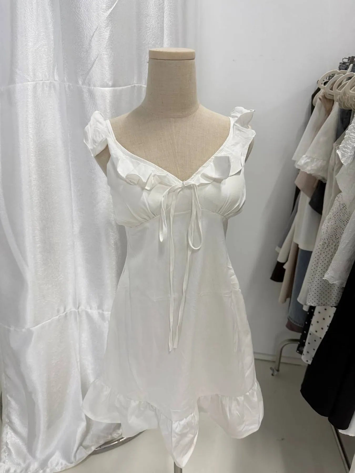 Adelle Ruffle Ribbon Mini Dress