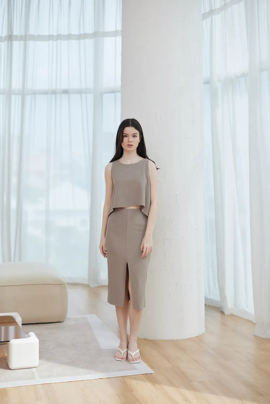 Rhea Front Slit Pencil Skirt