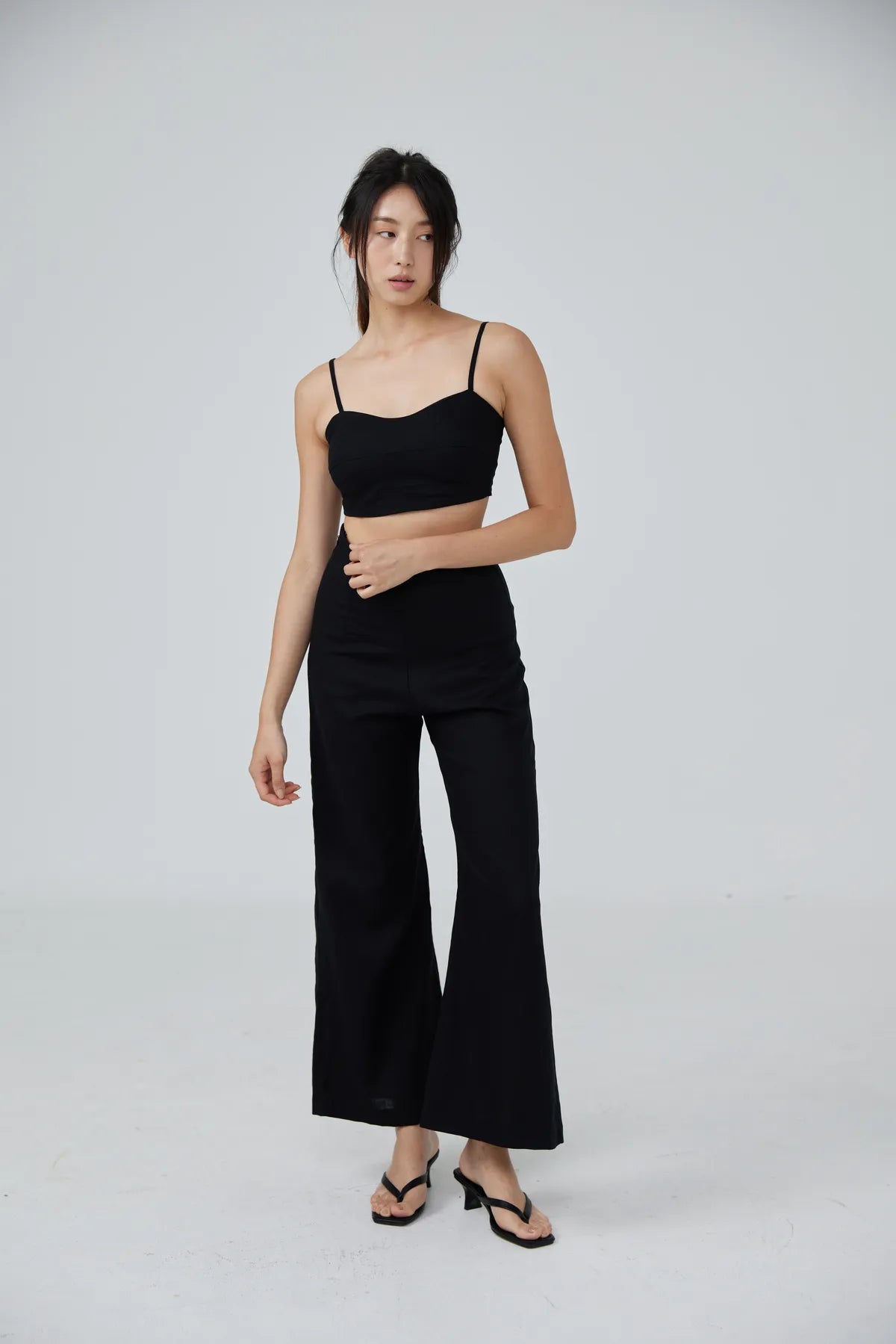 Horizon Padded Linen Crop Top