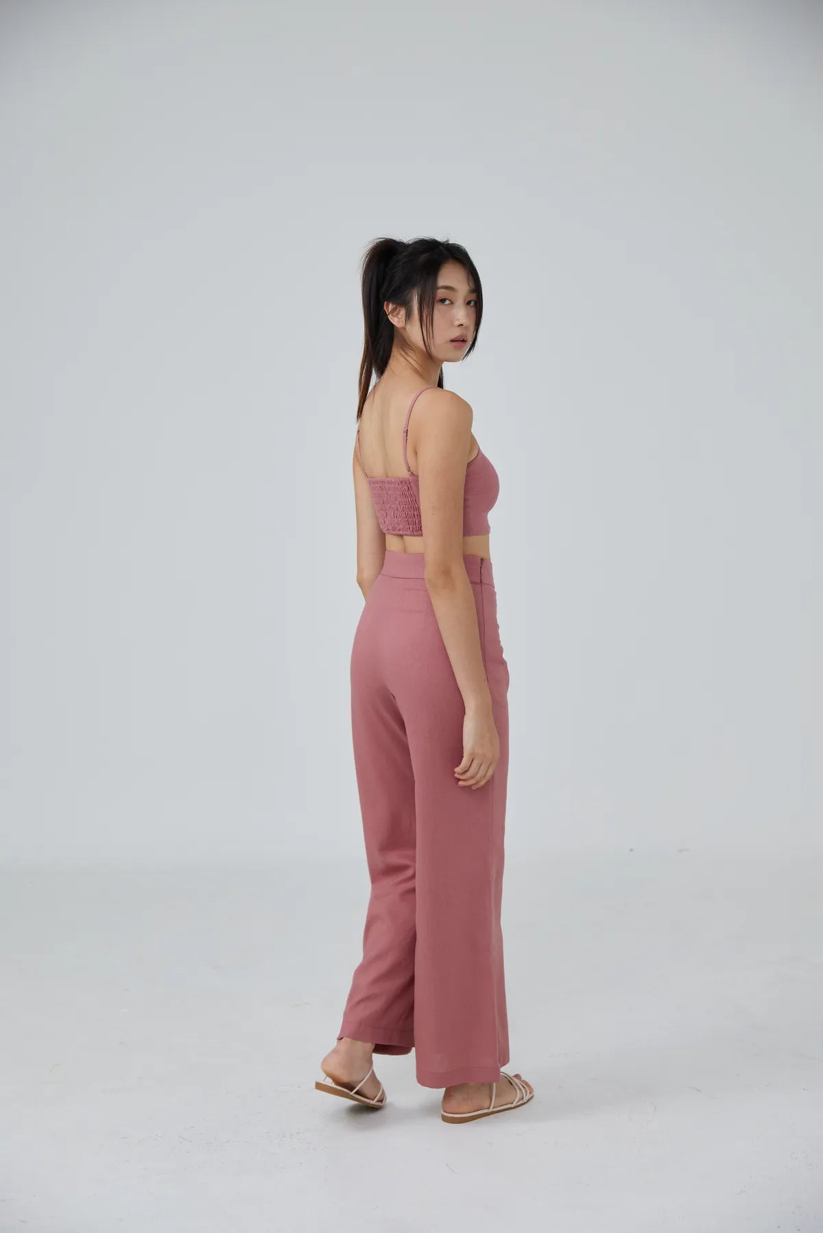 Horizon Padded Linen Crop Top