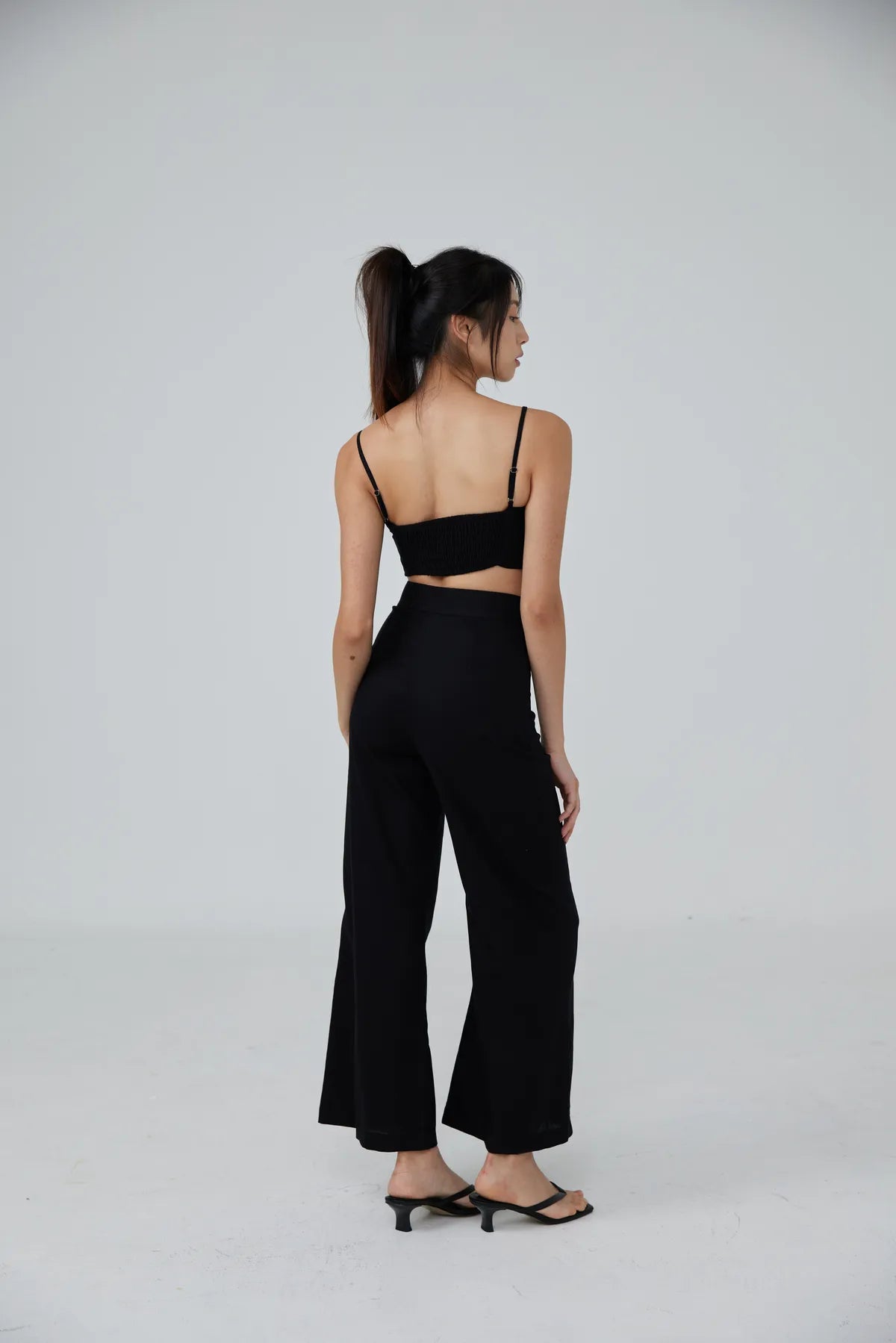 Horizon Padded Linen Crop Top