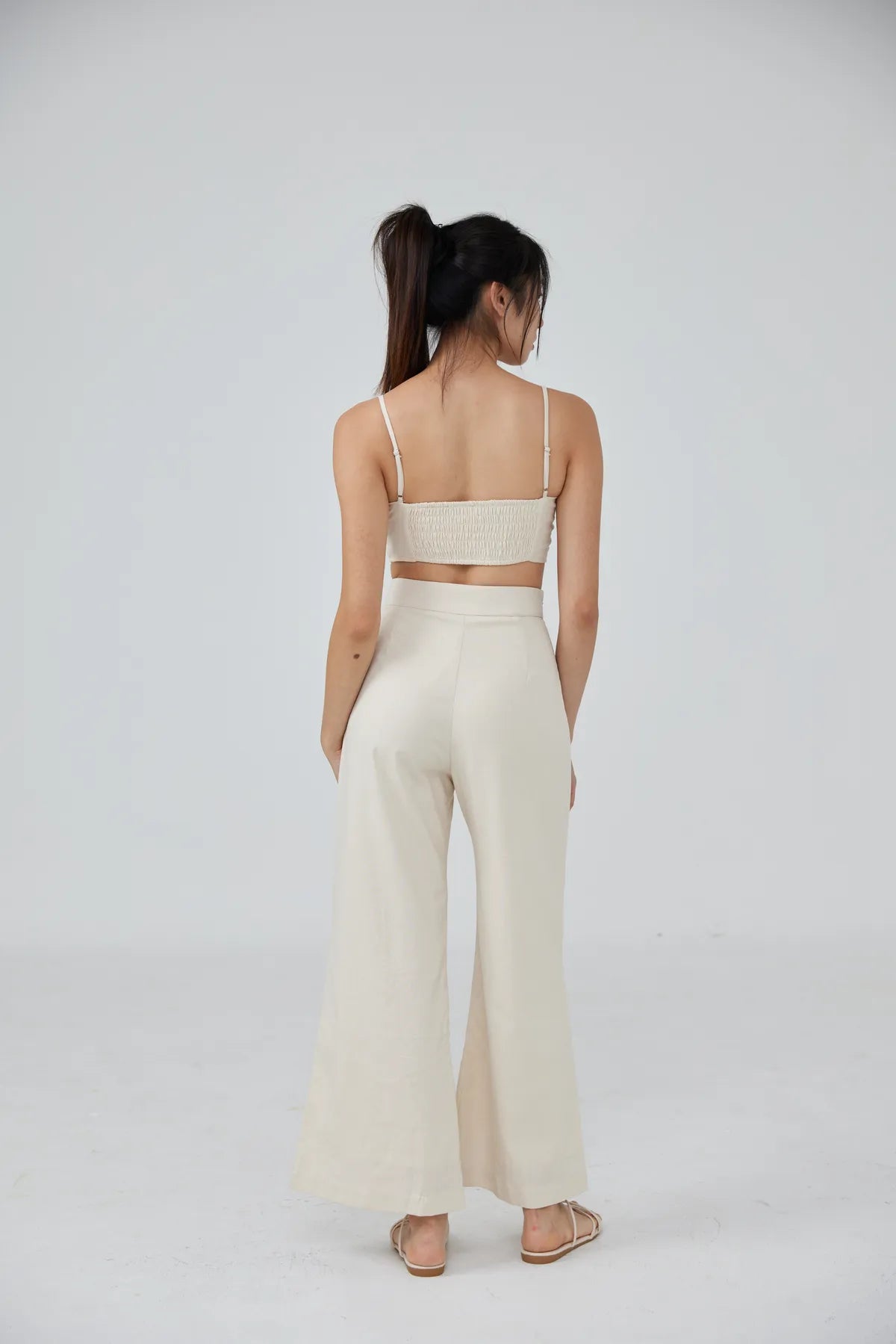 Horizon Padded Linen Crop Top